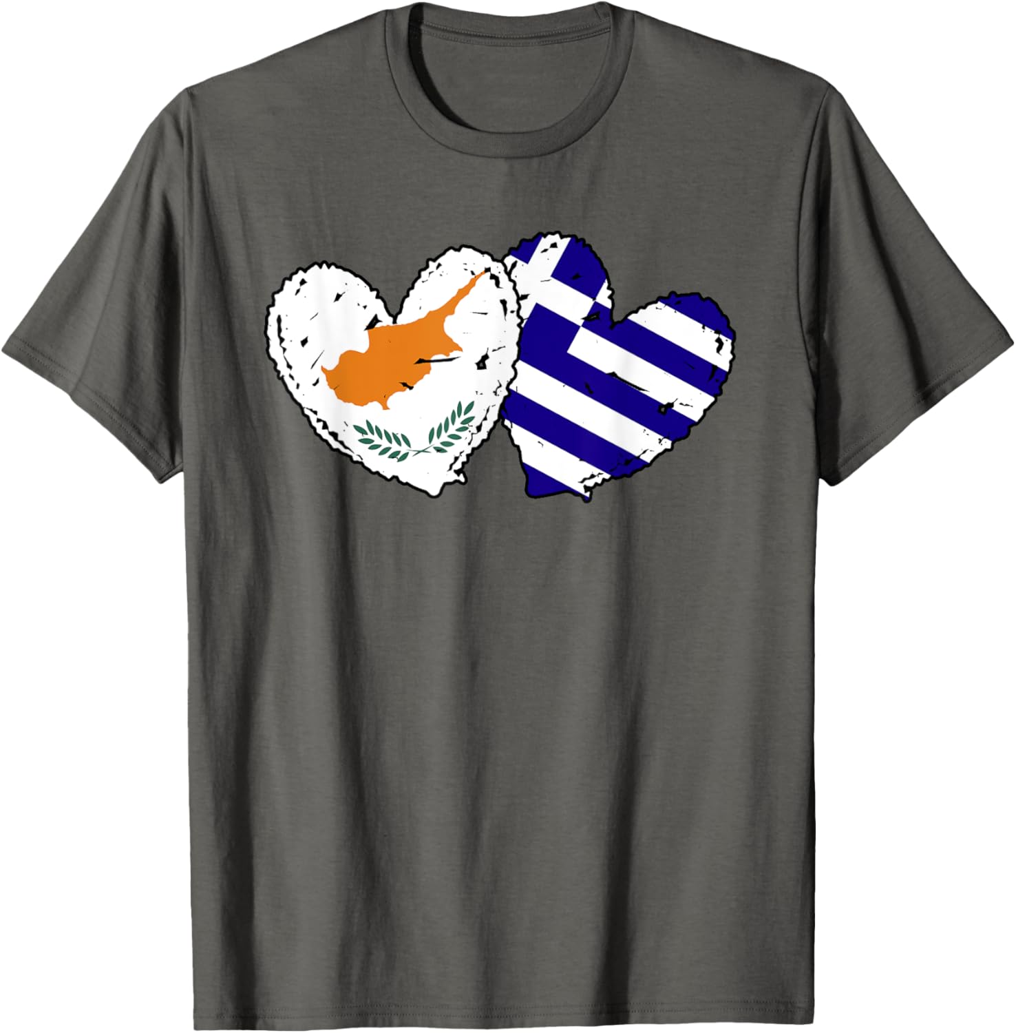 Cyprus Greece Heart Flag T-Shirt for Cypriot Greek Ancestry Lovers - 17