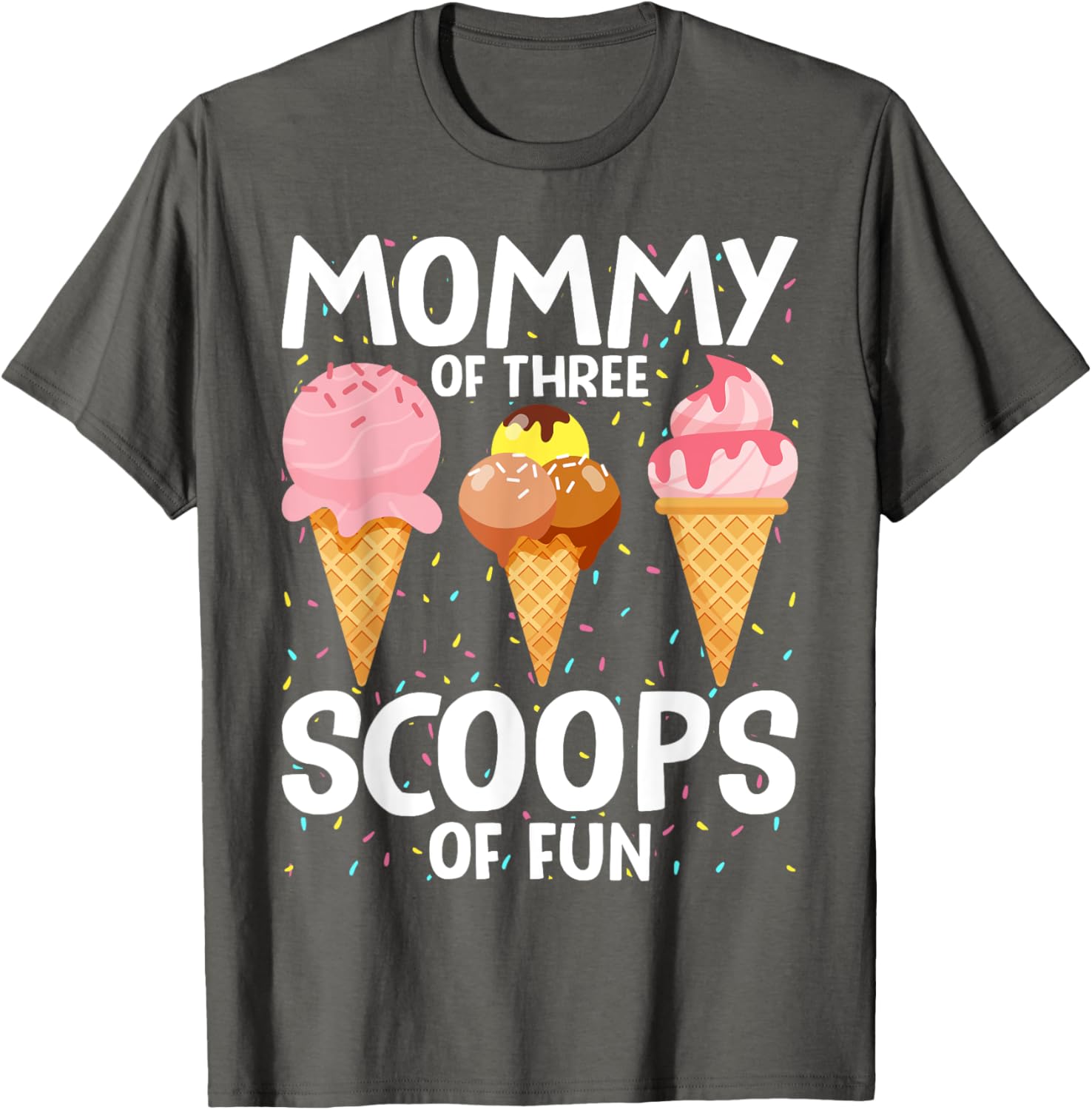 Mommy Mom Ice Cream Birthday T-Shirt for Three Scoops of Fun - 3