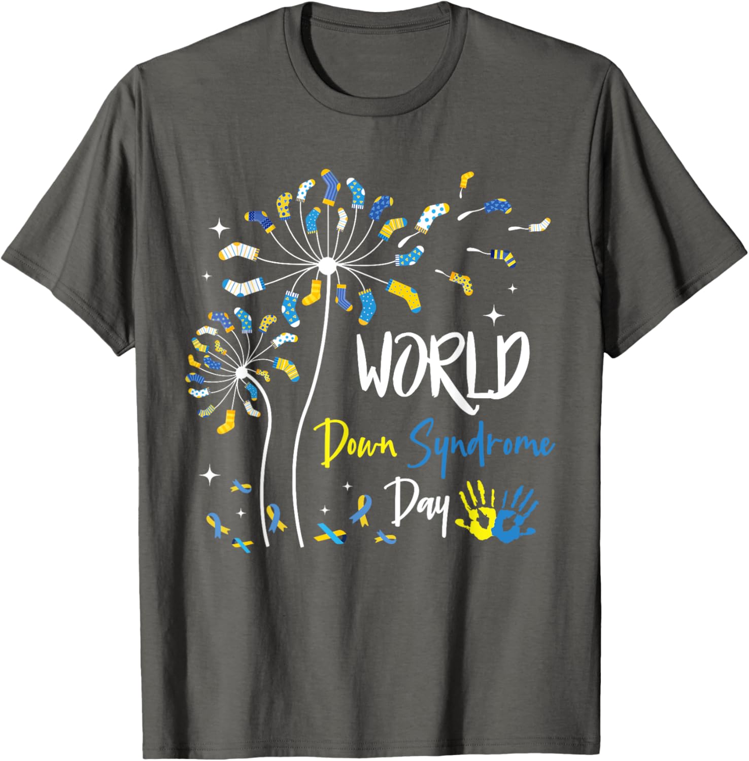 Rock Your Socks Down Syndrome Day Dandelion Awareness T-Shirt - 1