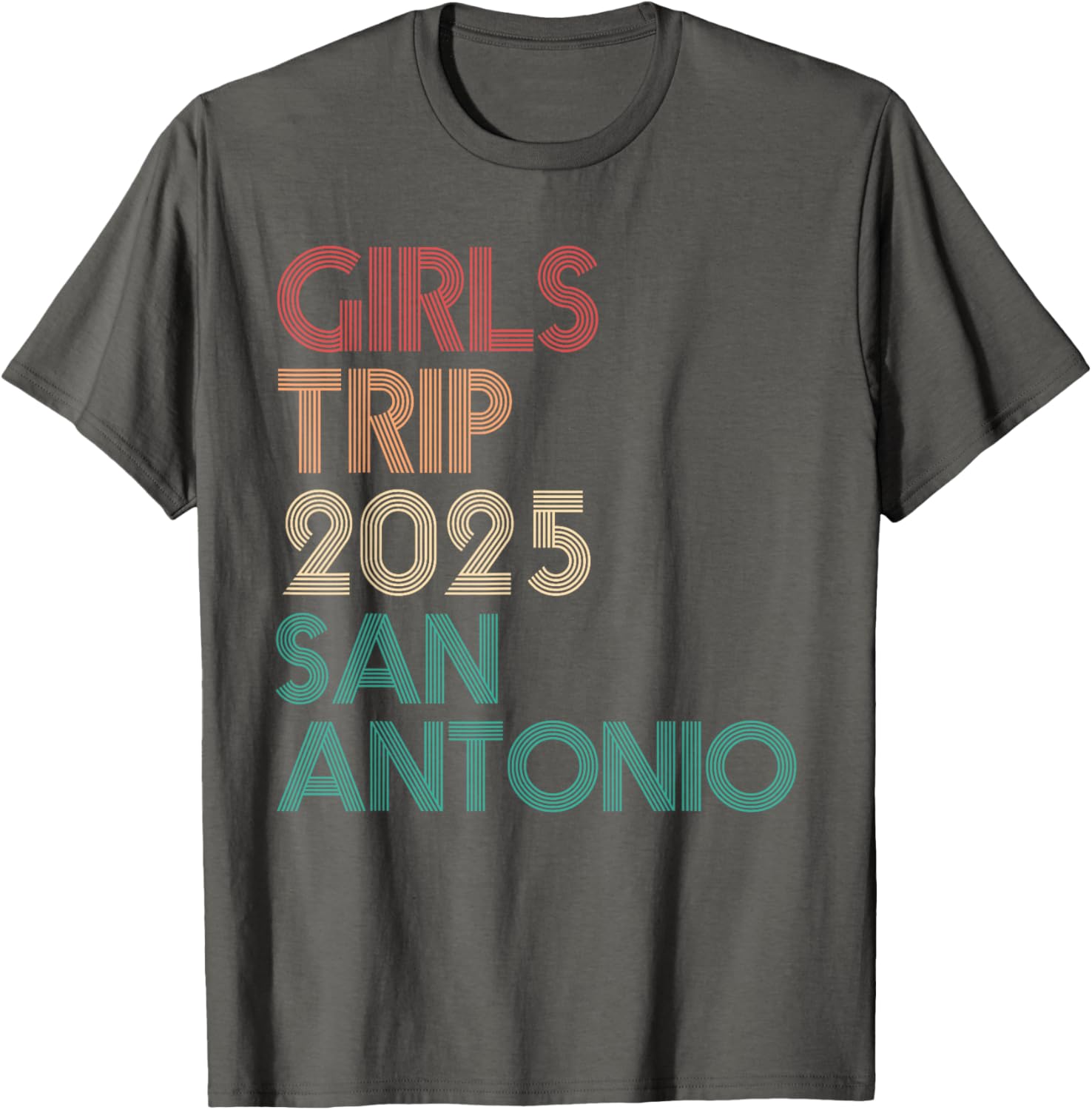 Girls Trip San Antonio Texas 2025 Retro Summer Vacation T-Shirt - 3
