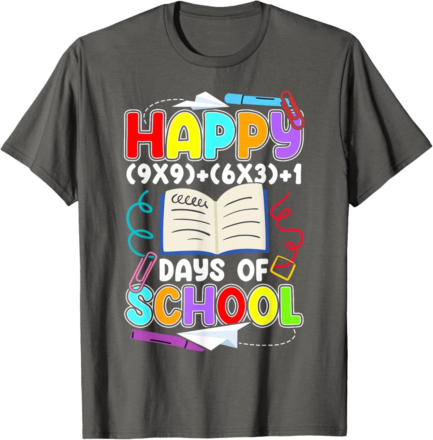 Happy 100 Days of School Math T-Shirt for Kids Celebrating 100th Day - 10