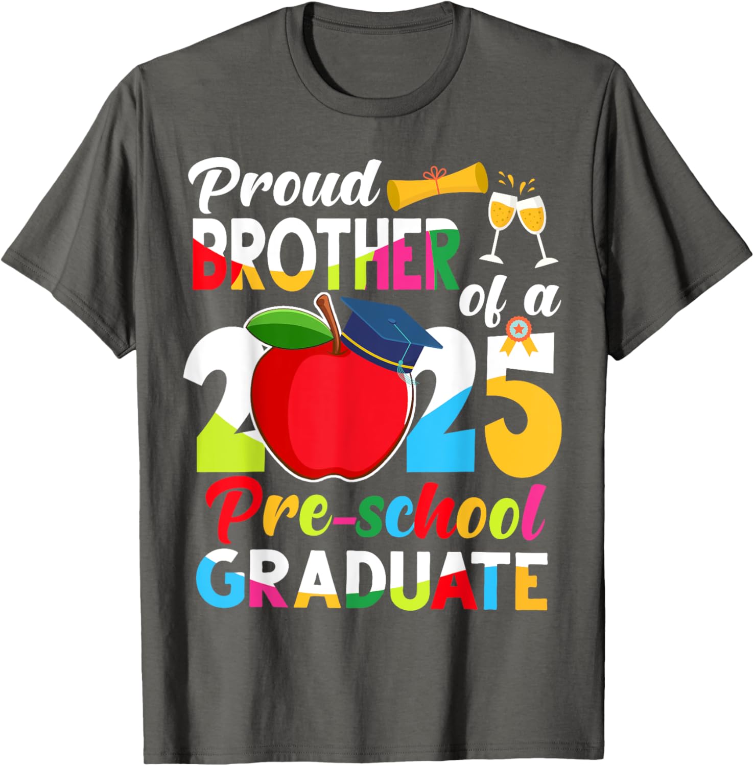 Proud Brother of 2025 Pre-K Graduate Graduation T-Shirt for Kids - 3