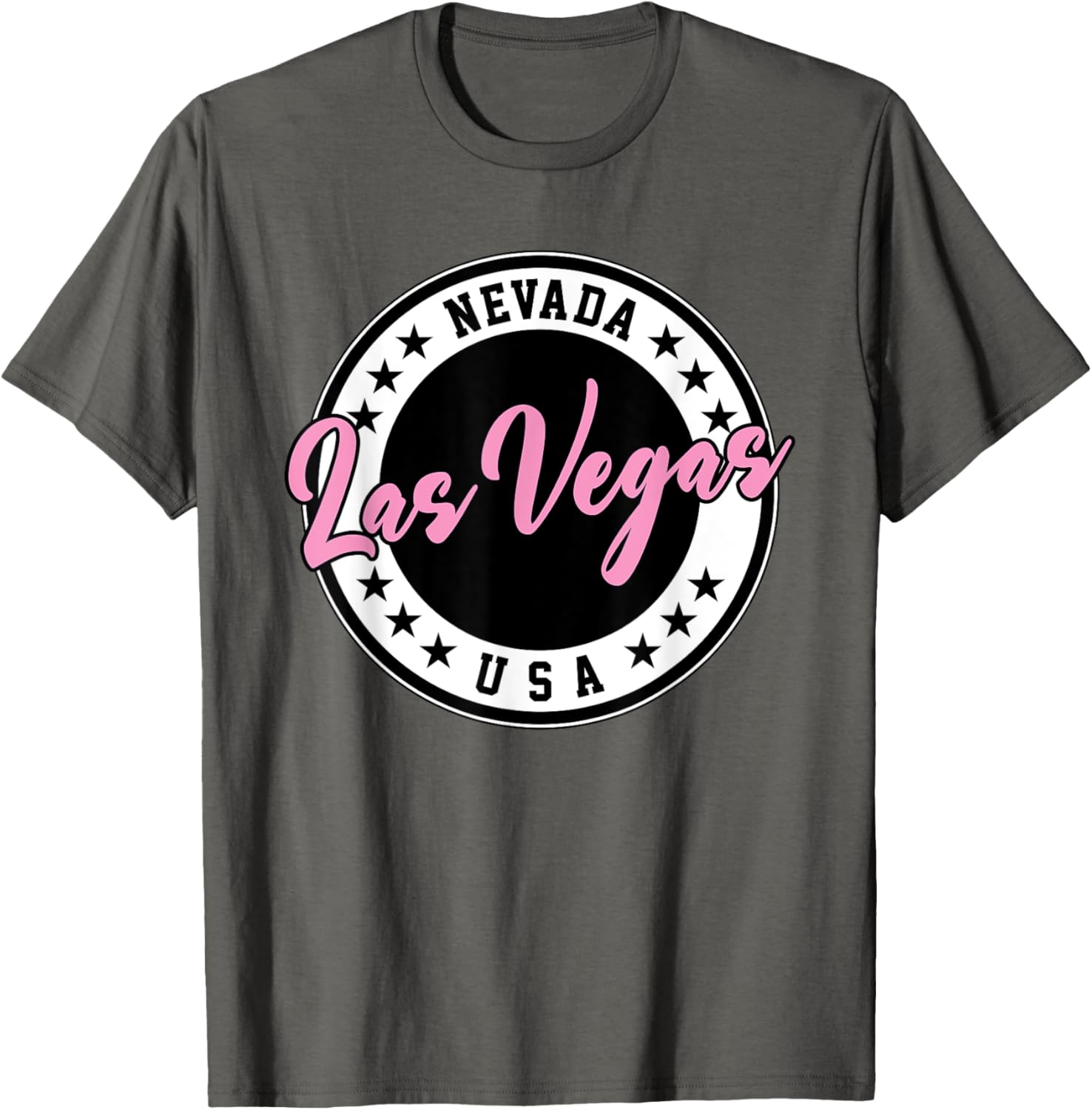 Las Vegas Nevada Pink Script Circle T-Shirt for Fun Fashion Lovers - 17
