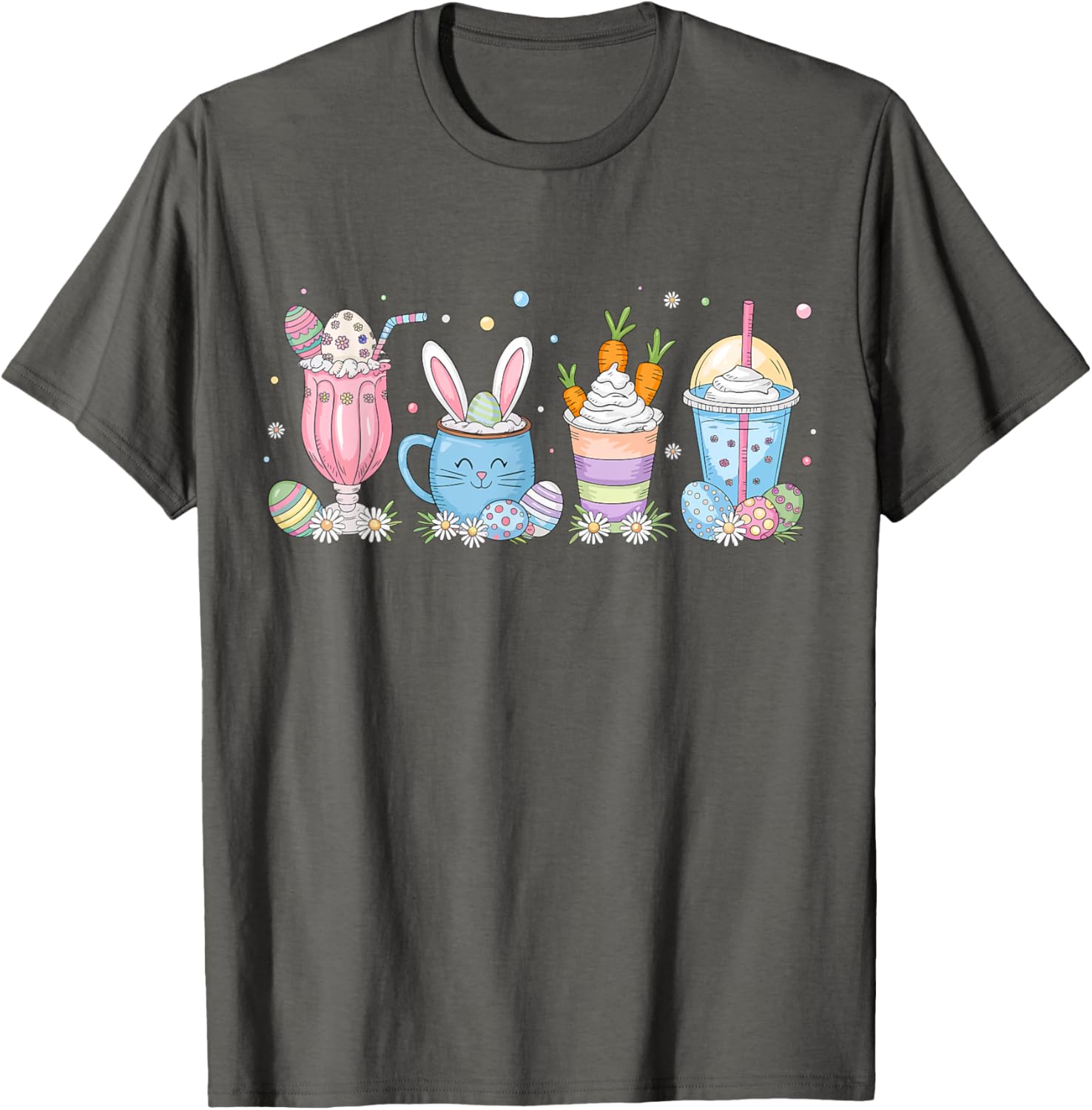Coffee Lover T-Shirt for Women | Cute Latte Iced Cream Design for Easter - 5