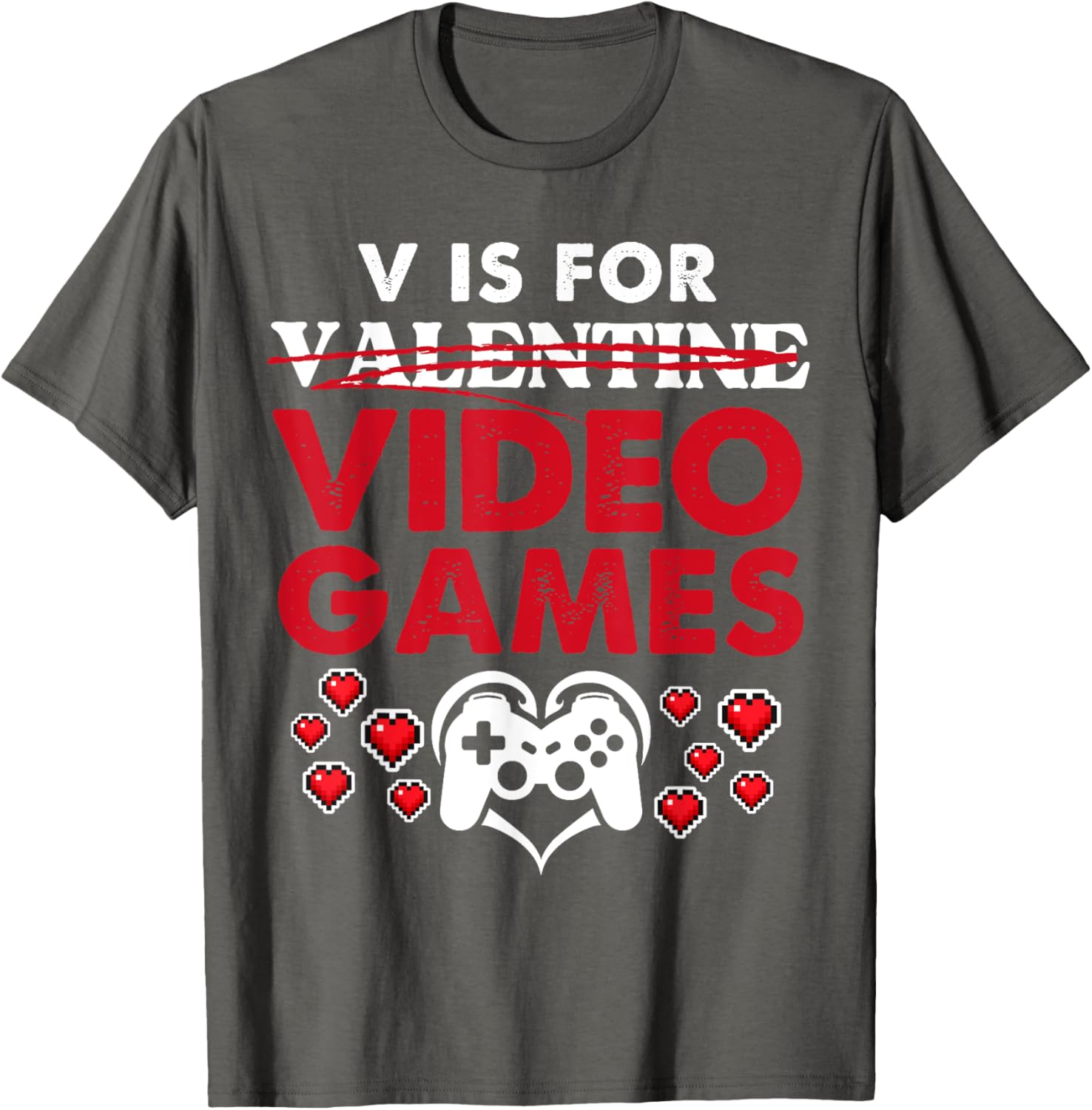 Gamer Valentine's Tee V is for Video Games T-Shirt for Gaming Lovers - 4