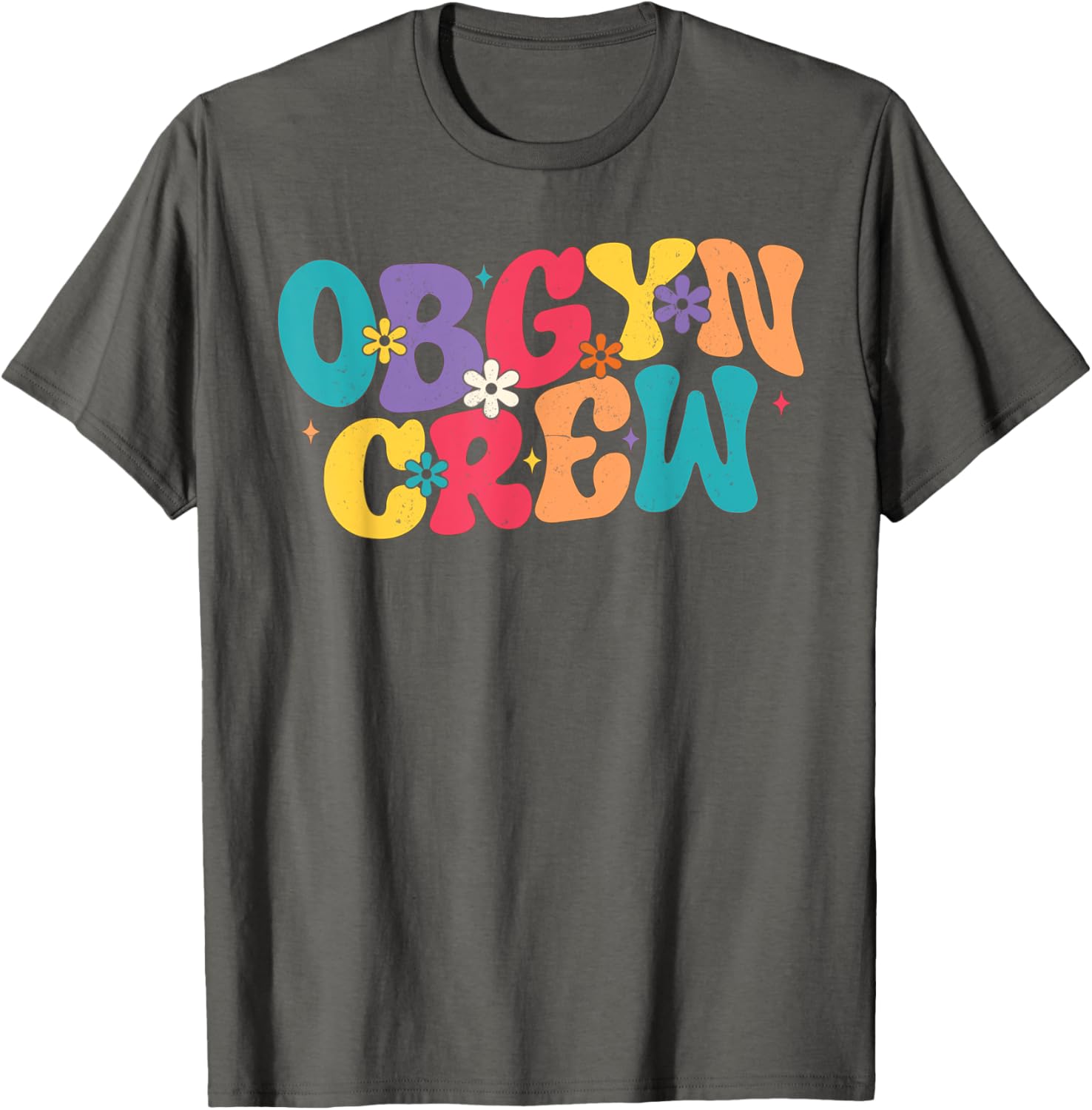 Retro Groovy OB-GYN Crew Nurse T-Shirt for Obstetrician Gynecologist - 9