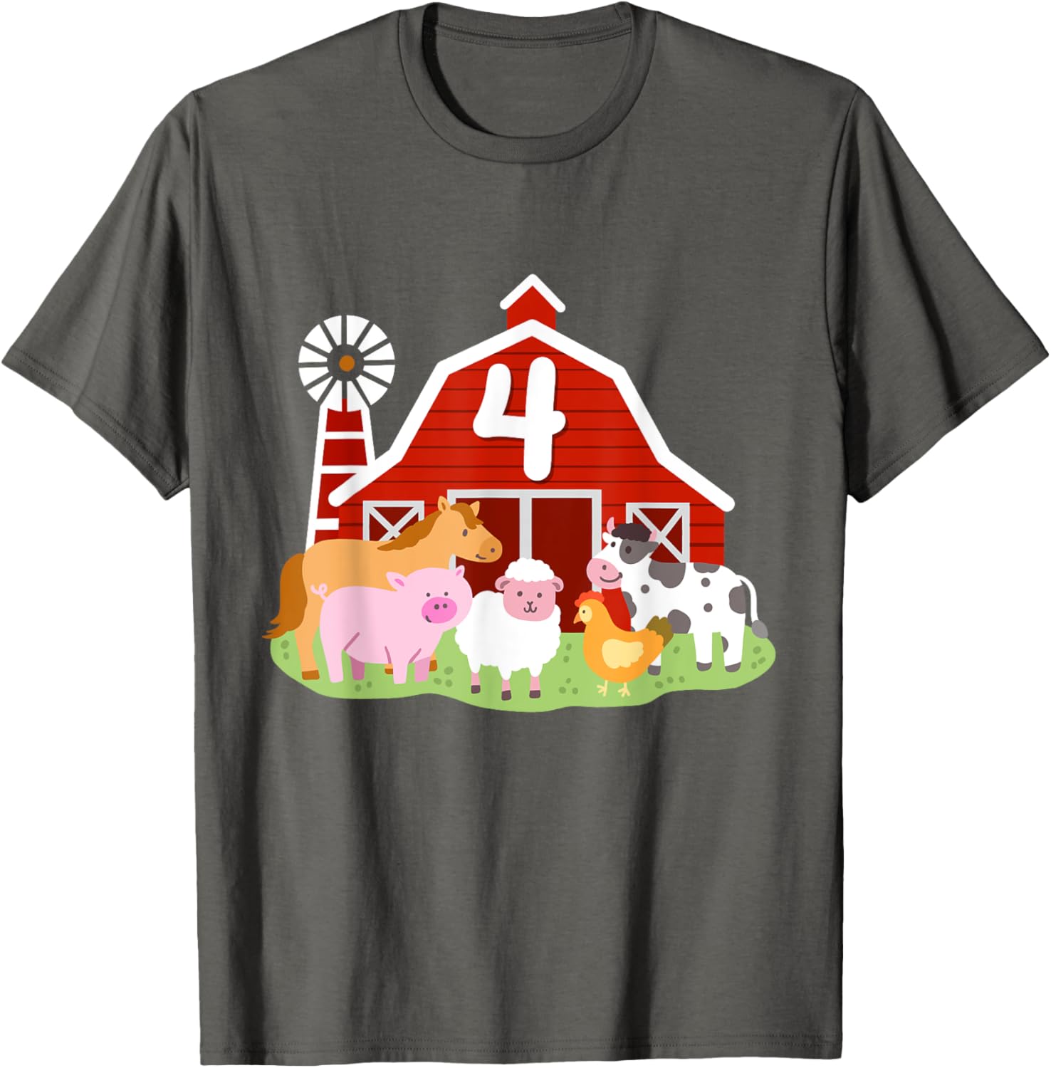 Adorable 4th Birthday Farm Animals T-Shirt for Boys Toddler Party Fun - 15