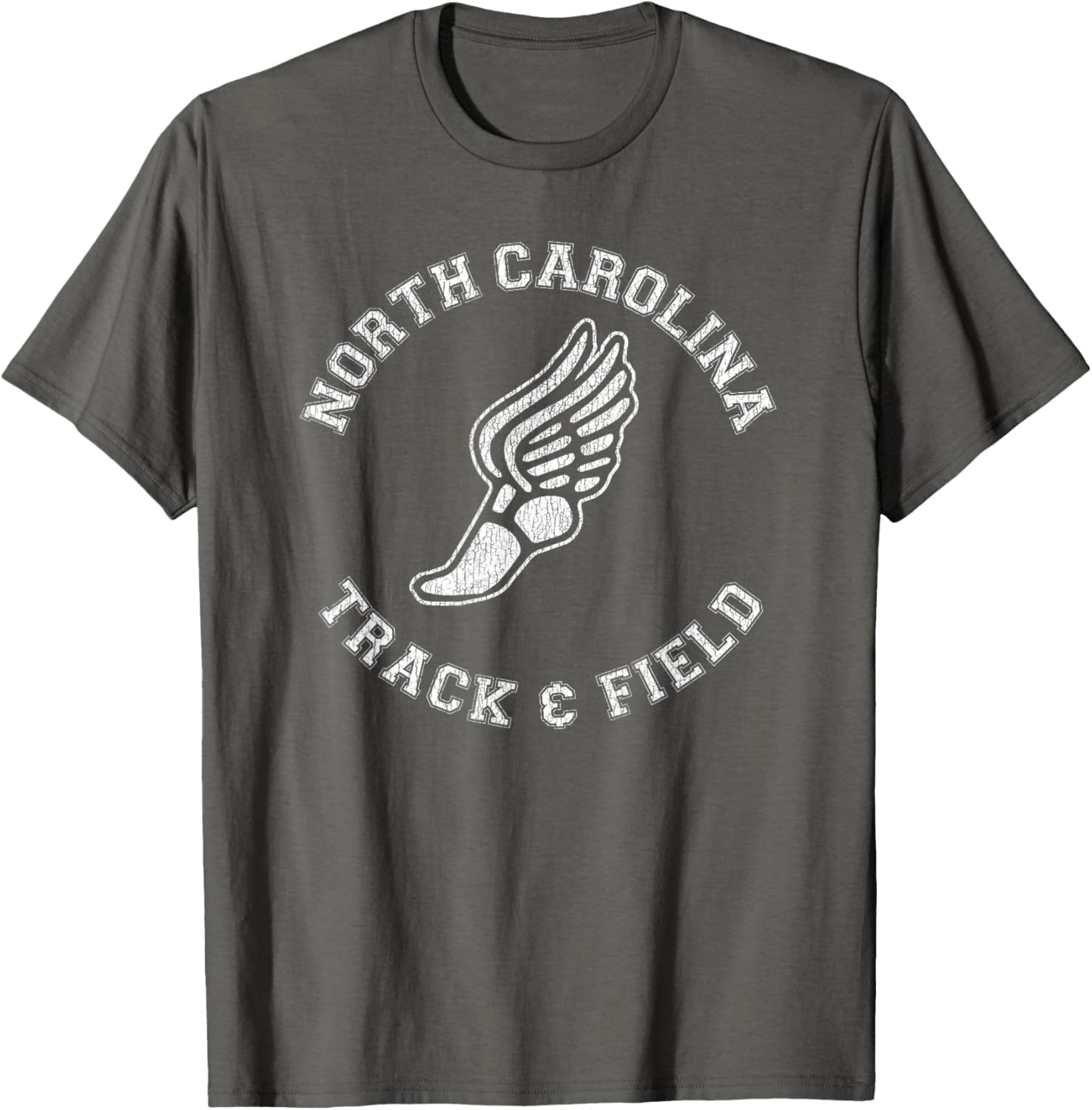 North Carolina Vintage 80s Track & Field Distressed T-Shirt for Fans - 1