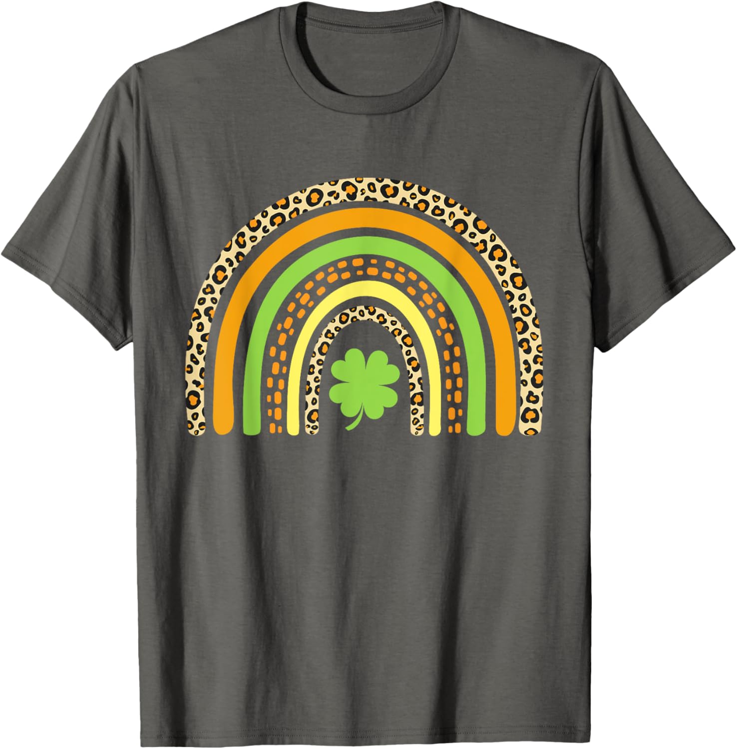 St Patrick's Day Leopard Rainbow Clover T-Shirt for Festive Fun - 15