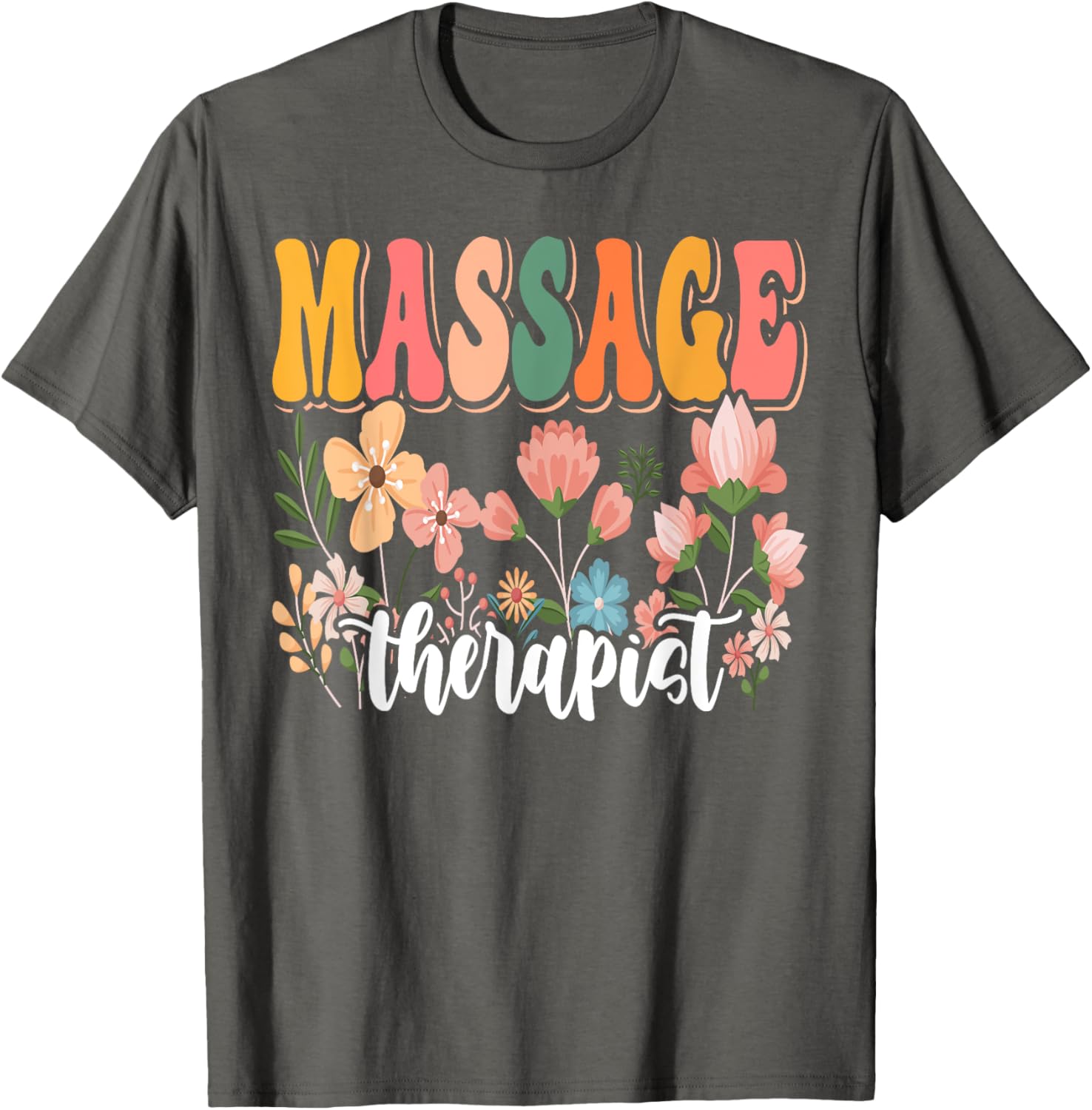 Retro Groovy Floral Wildflower Tee for Massage Therapists and Nature Lovers - 8