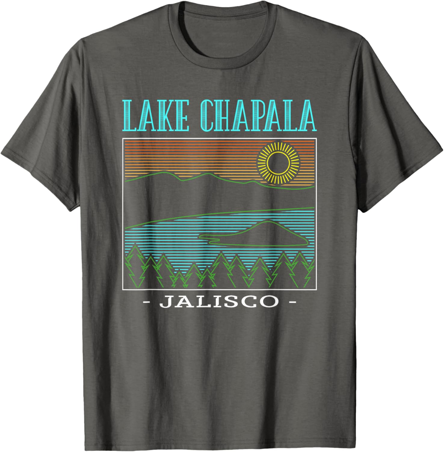 Lake Chapala Jalisco Mountains Vintage T-Shirt for Outdoor Lovers - 10