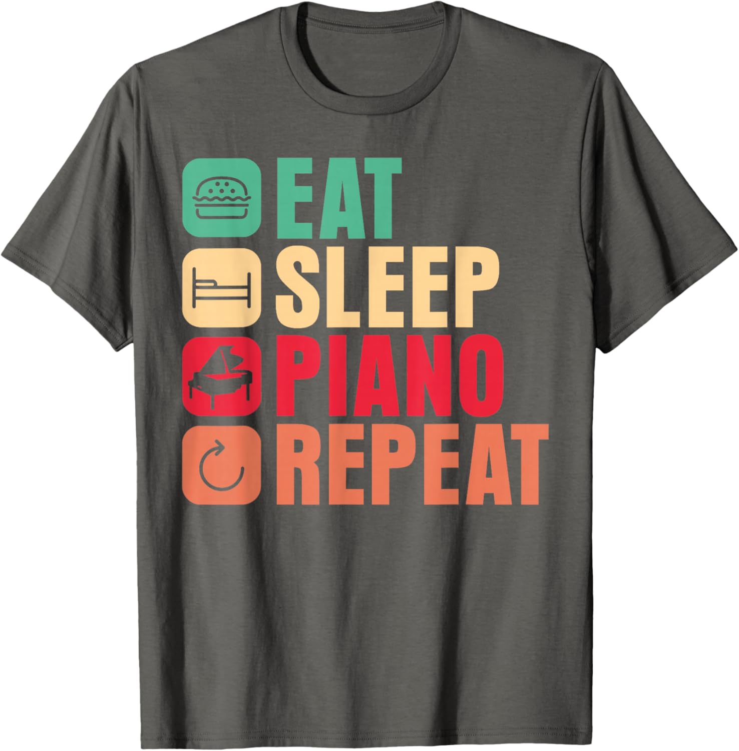 Piano Teacher Eat Sleep Repeat T-Shirt for Music Lovers and Pianists - 7