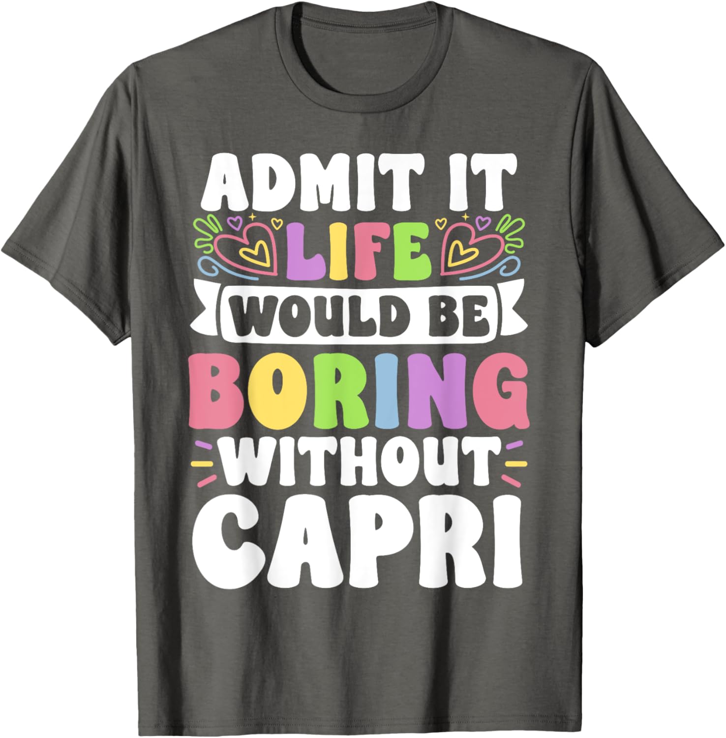 Funny Personalized Capri Family T-Shirt with Custom First Name Design - 10