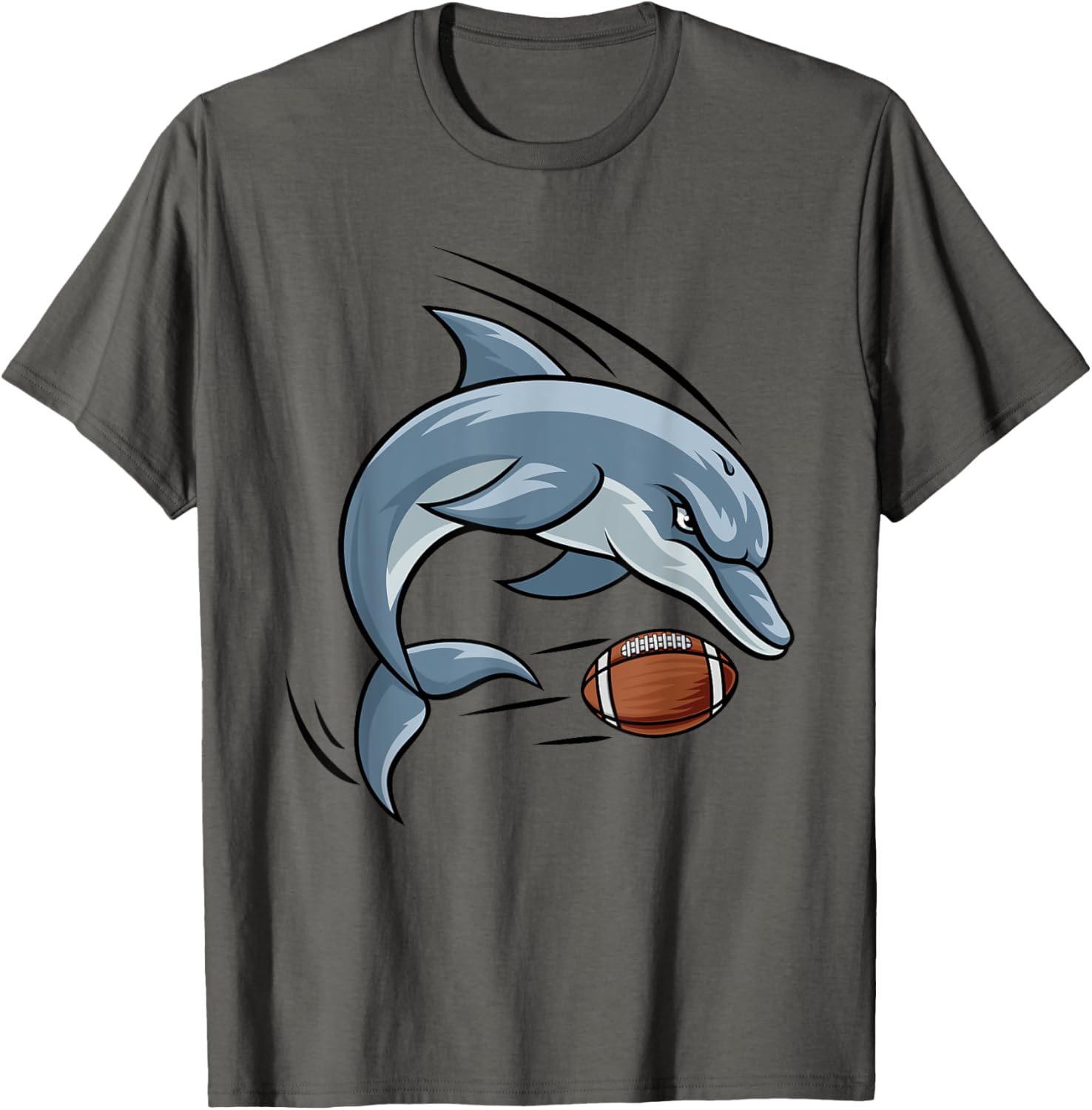 Dolphin Cartoon Character Football T-Shirt for Fun and Sporty Style - 1