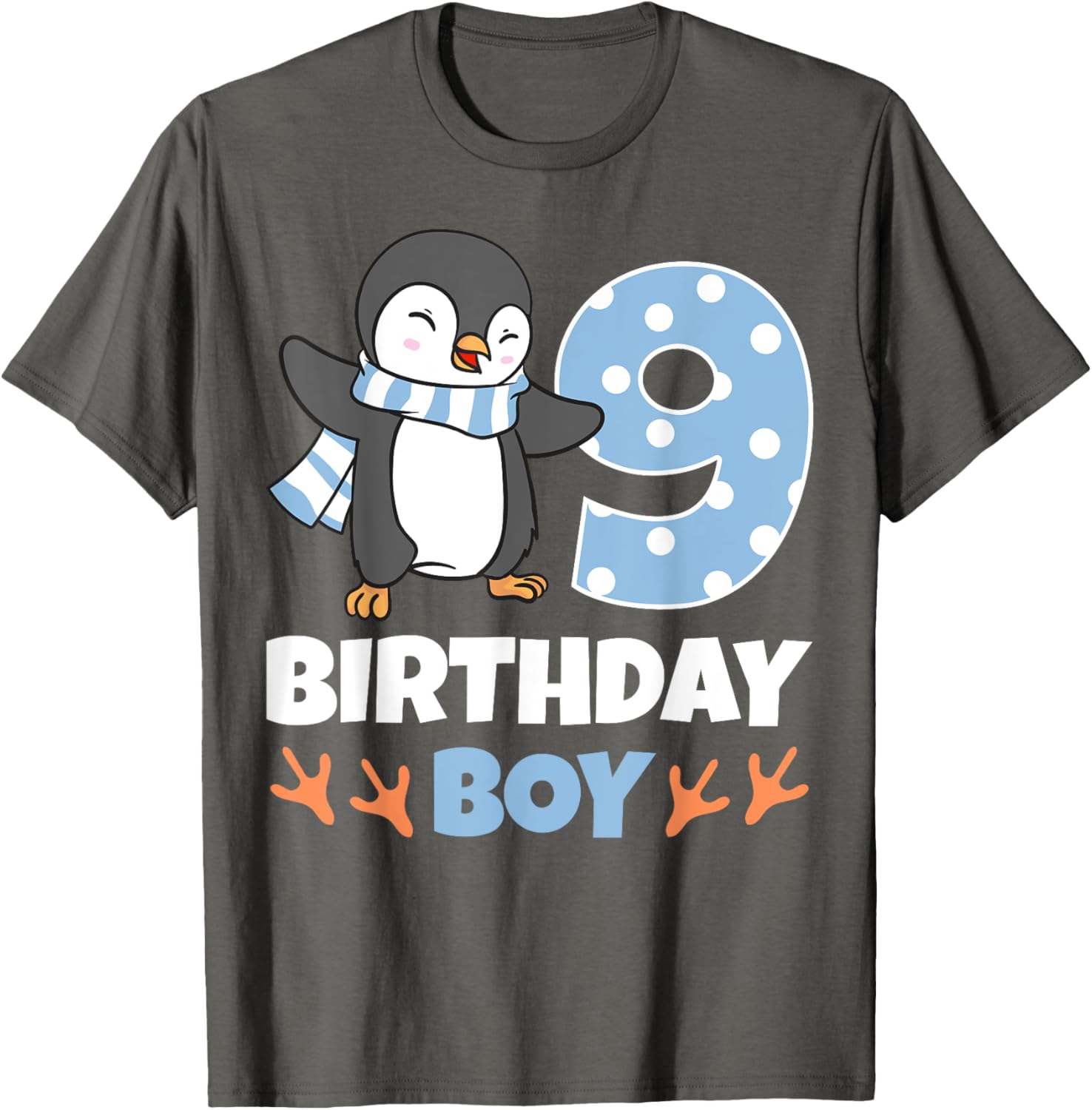 Penguin 9th Birthday Winter Theme T-Shirt for Boys Fun Celebration - 6