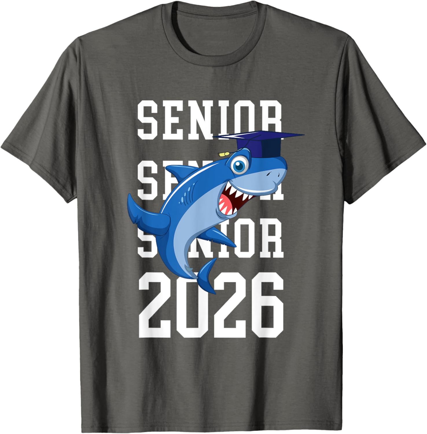 Shark Senior 2026 Graduation T-Shirt for College and Grad School Achievement - 16