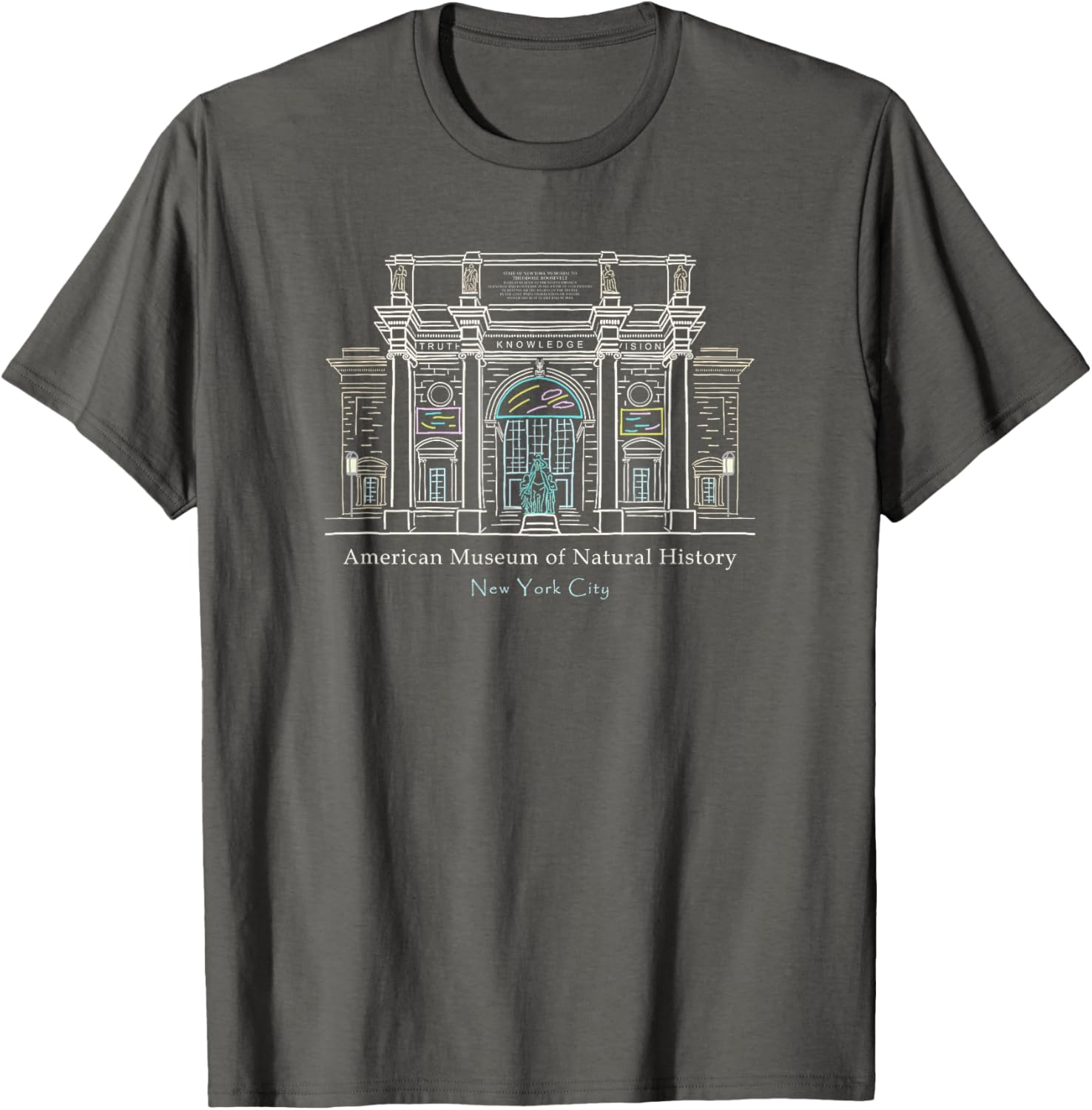 New York City American Museum of Natural History Drawing T-Shirt - 9