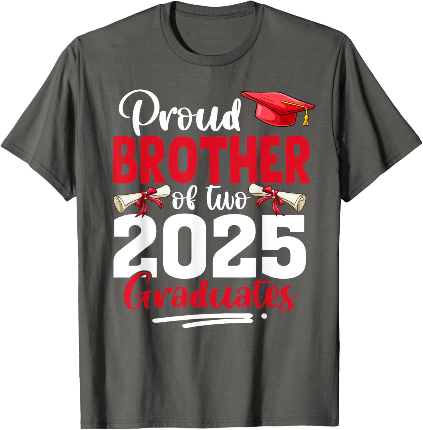 Proud Brother of Twin Graduates 2025 T-Shirt for Celebrating Success - 7