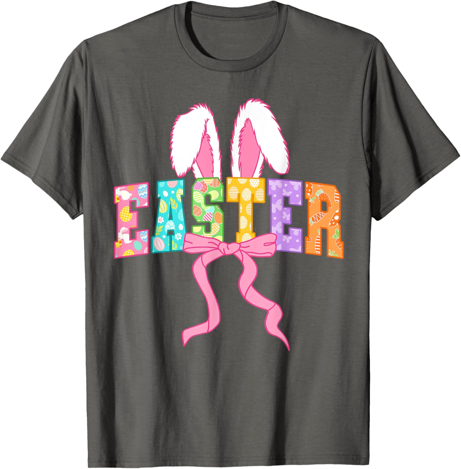 Happy Easter Coquette Bow Bunny Mama T-Shirt for Women and Girls - 10