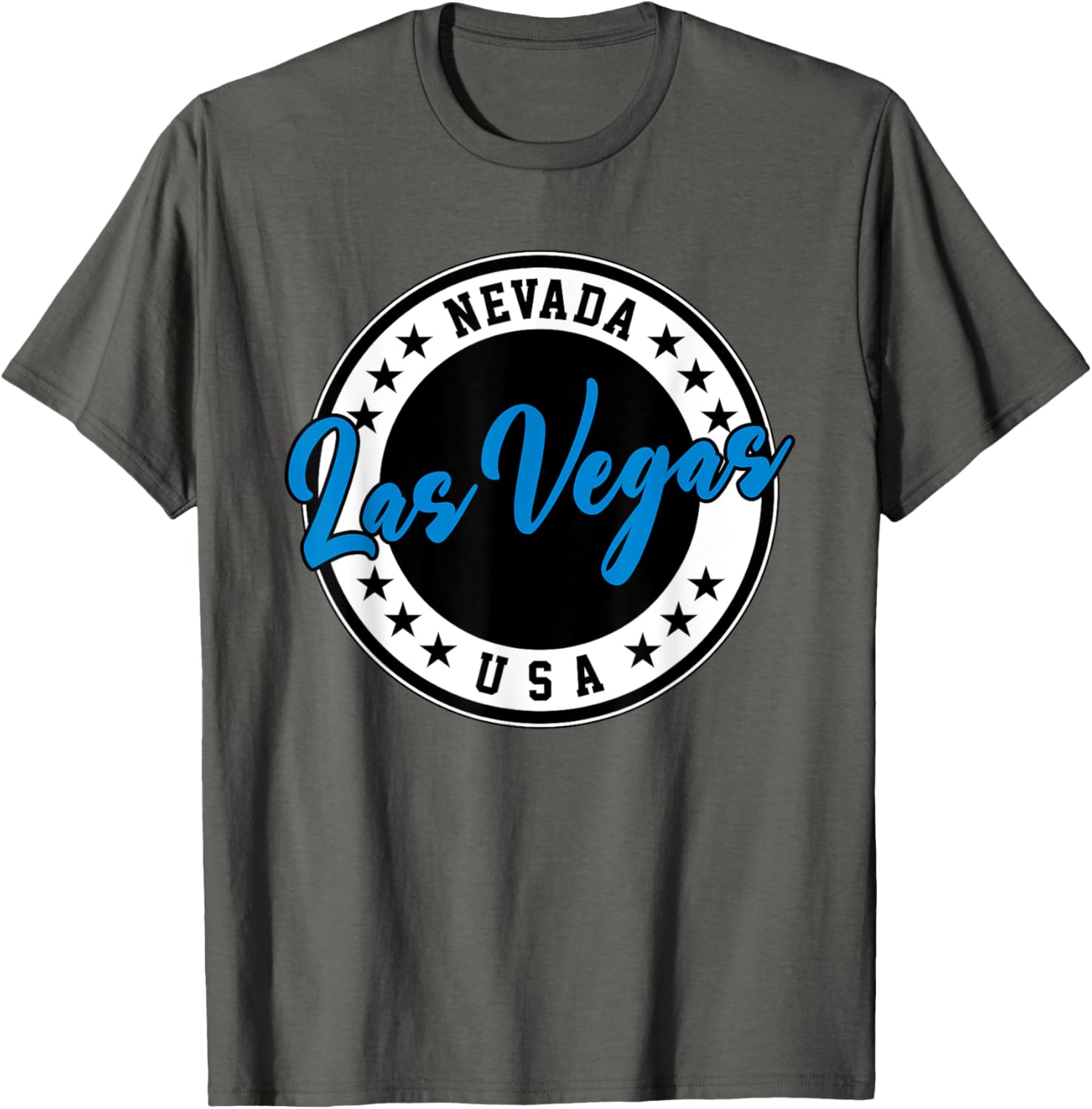 Las Vegas Nevada Blue Circle Script T-Shirt for Casual Style Fans - 27