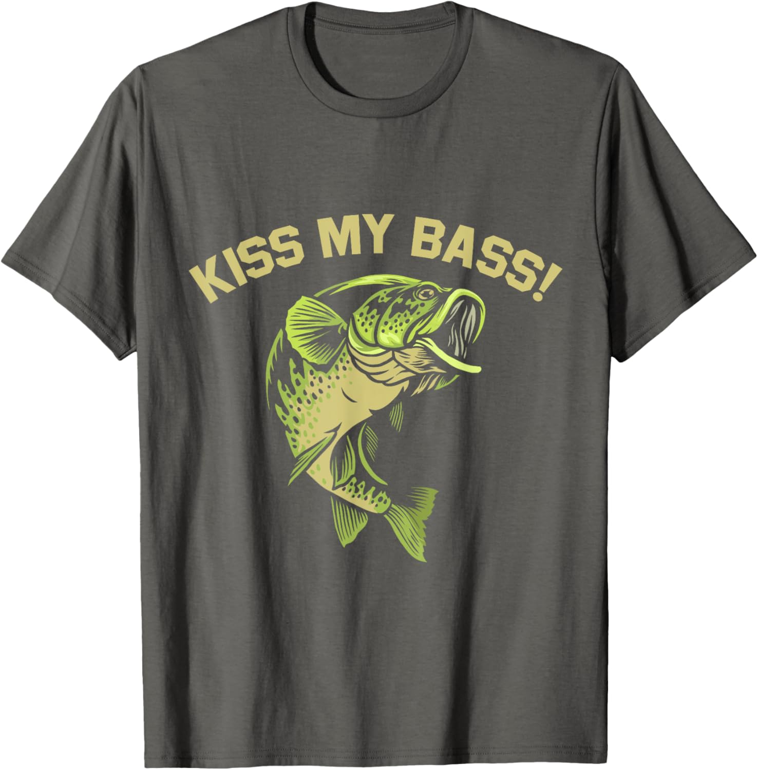Funny Bass Fishing Lover T-Shirt - Kiss My Fish Fisherman Gift - 9