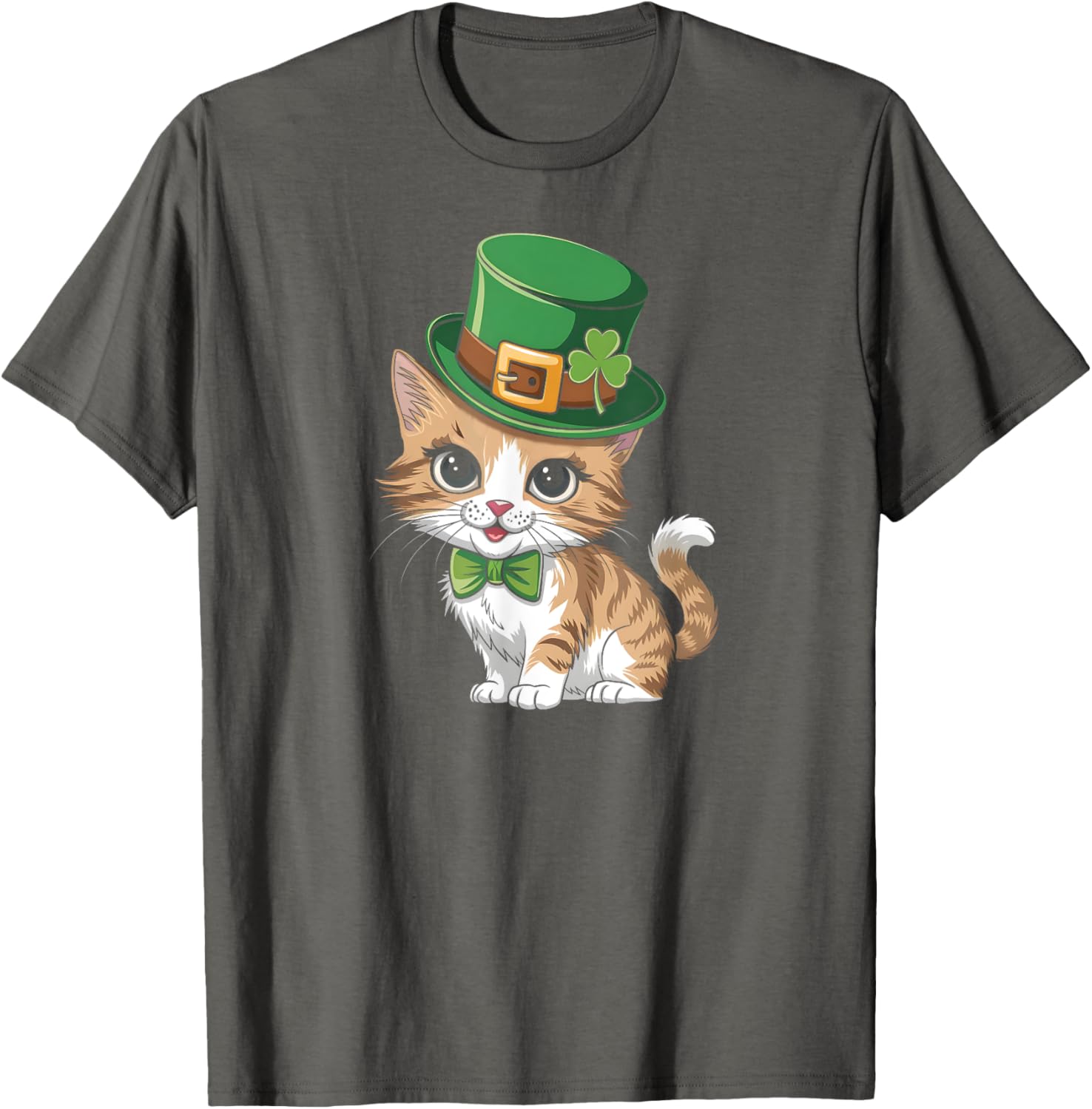 Lucky Shamrock Cat St Patricks Day T-Shirt for Women Girls and Toddlers - 14