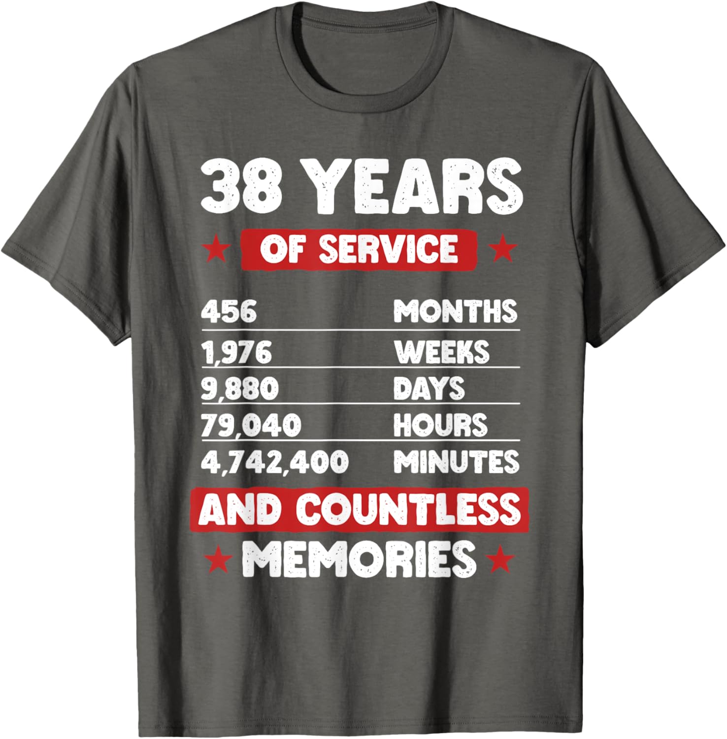 38 Years of Service Retirement T-Shirt for Men and Women Gift Idea - 5