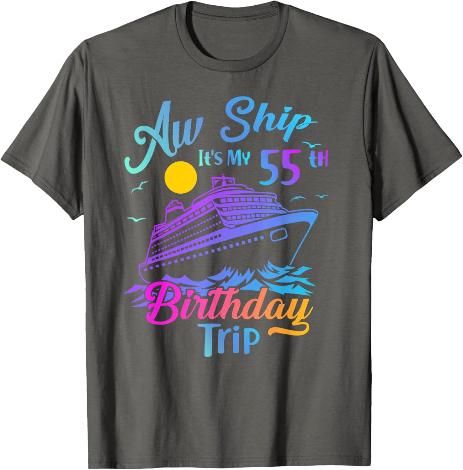 55th Birthday Cruise Vacation Party T-Shirt for Fun Celebrations - 8