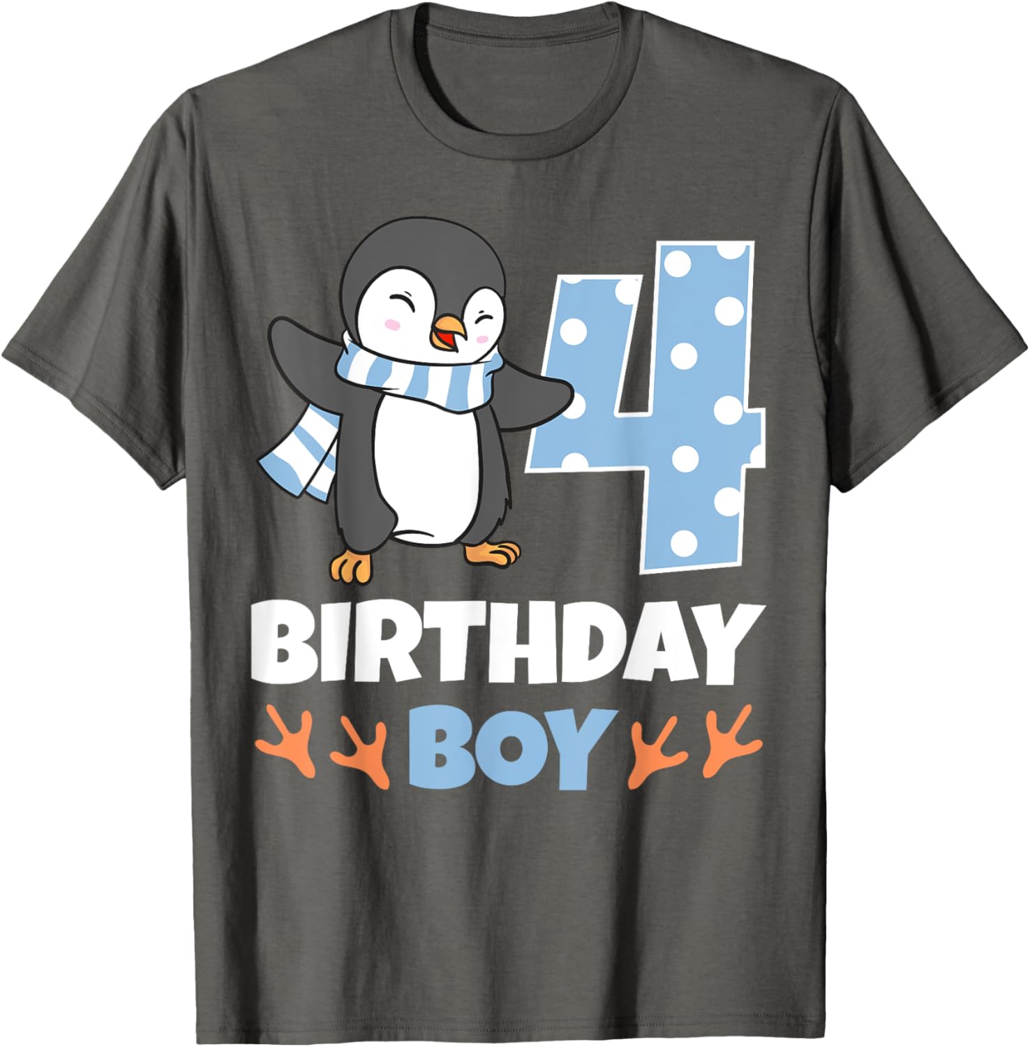 Adorable Penguin 4th Birthday Boy Winter Theme Party T-Shirt - 6