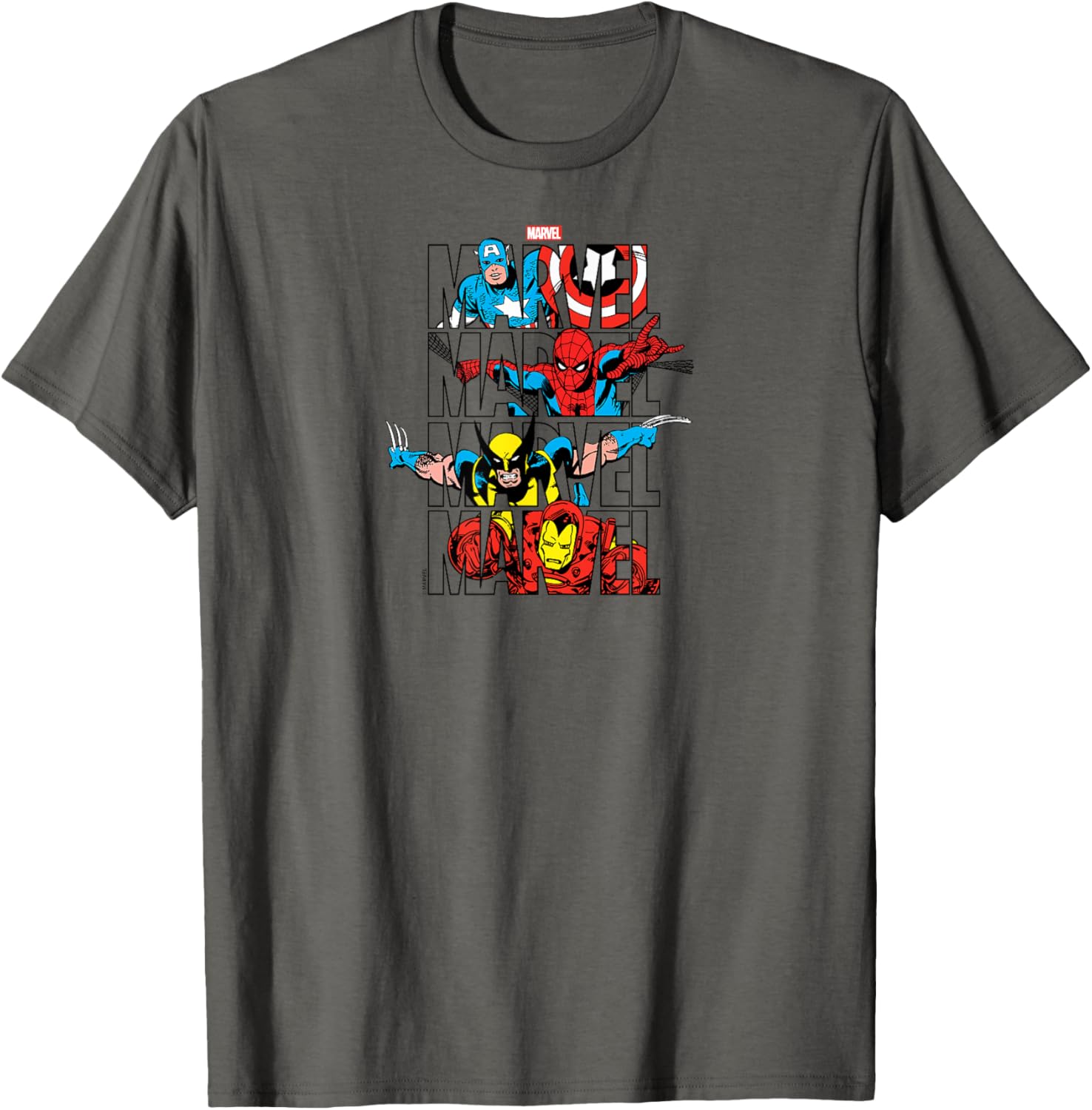 Marvel Logo Stack T-Shirt Stylish Graphic Tee for Fans and Collectors - 5