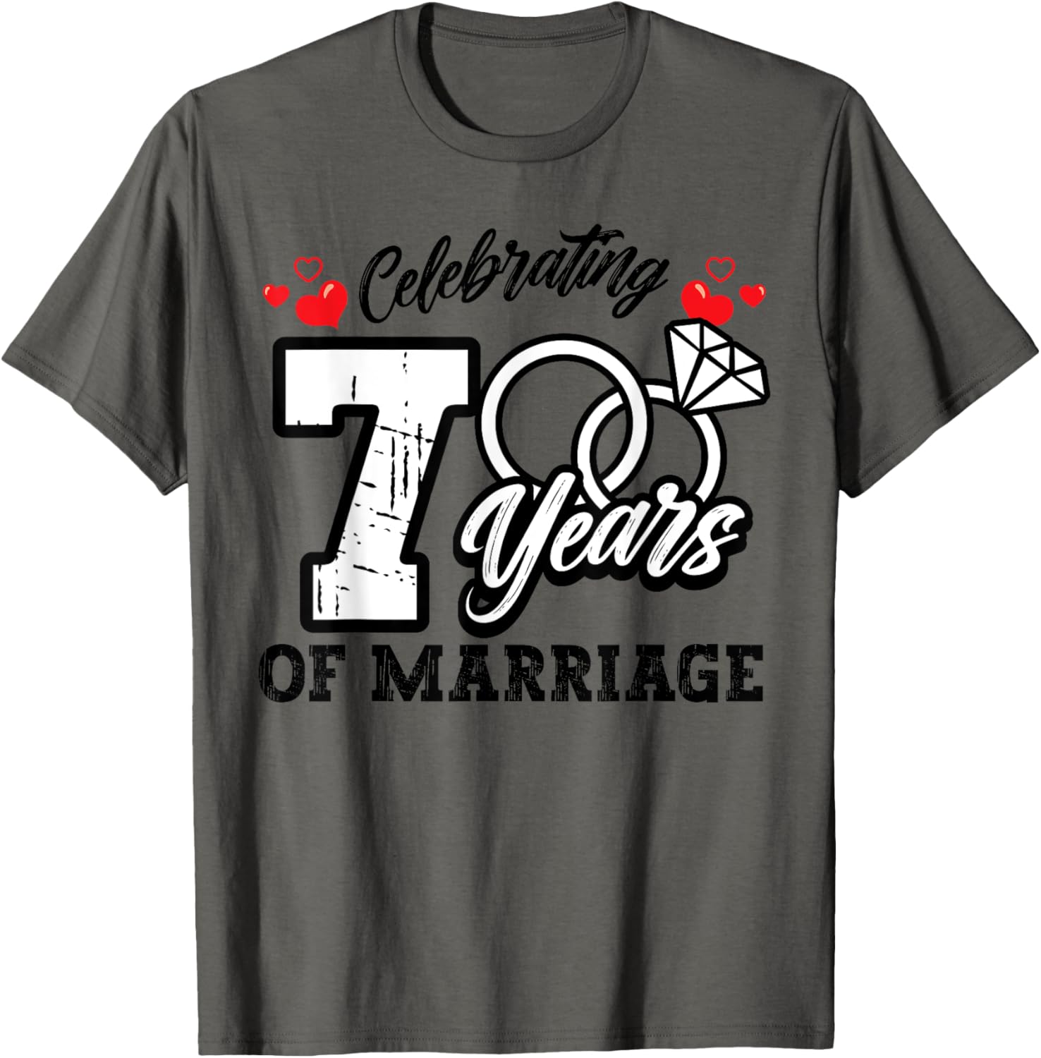 7th Wedding Anniversary Matching T-Shirt for Couples Celebrating Love - 12