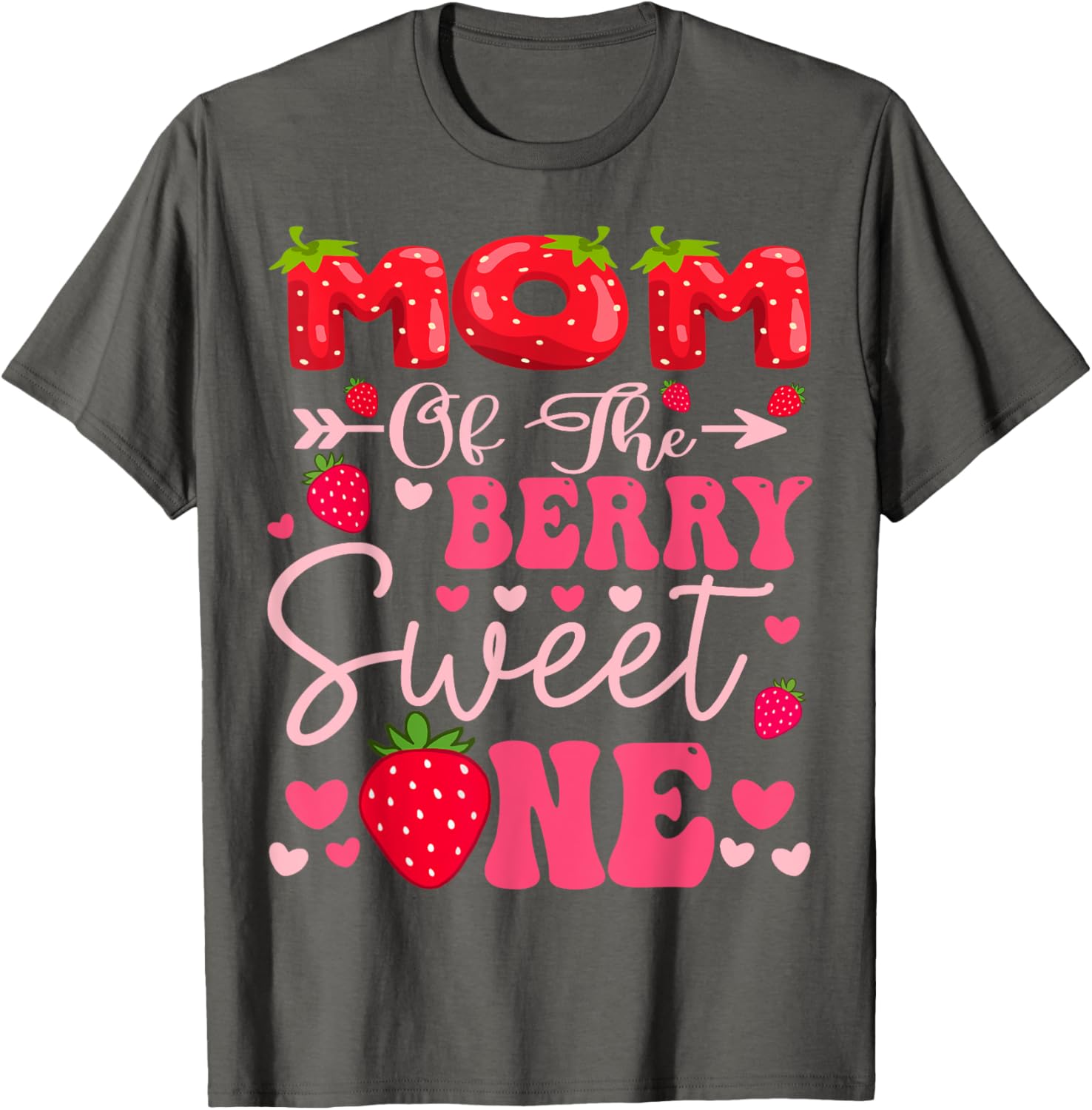 Mom Of The Berry Sweet One Strawberry First Birthday Girl T-Shirt - 5