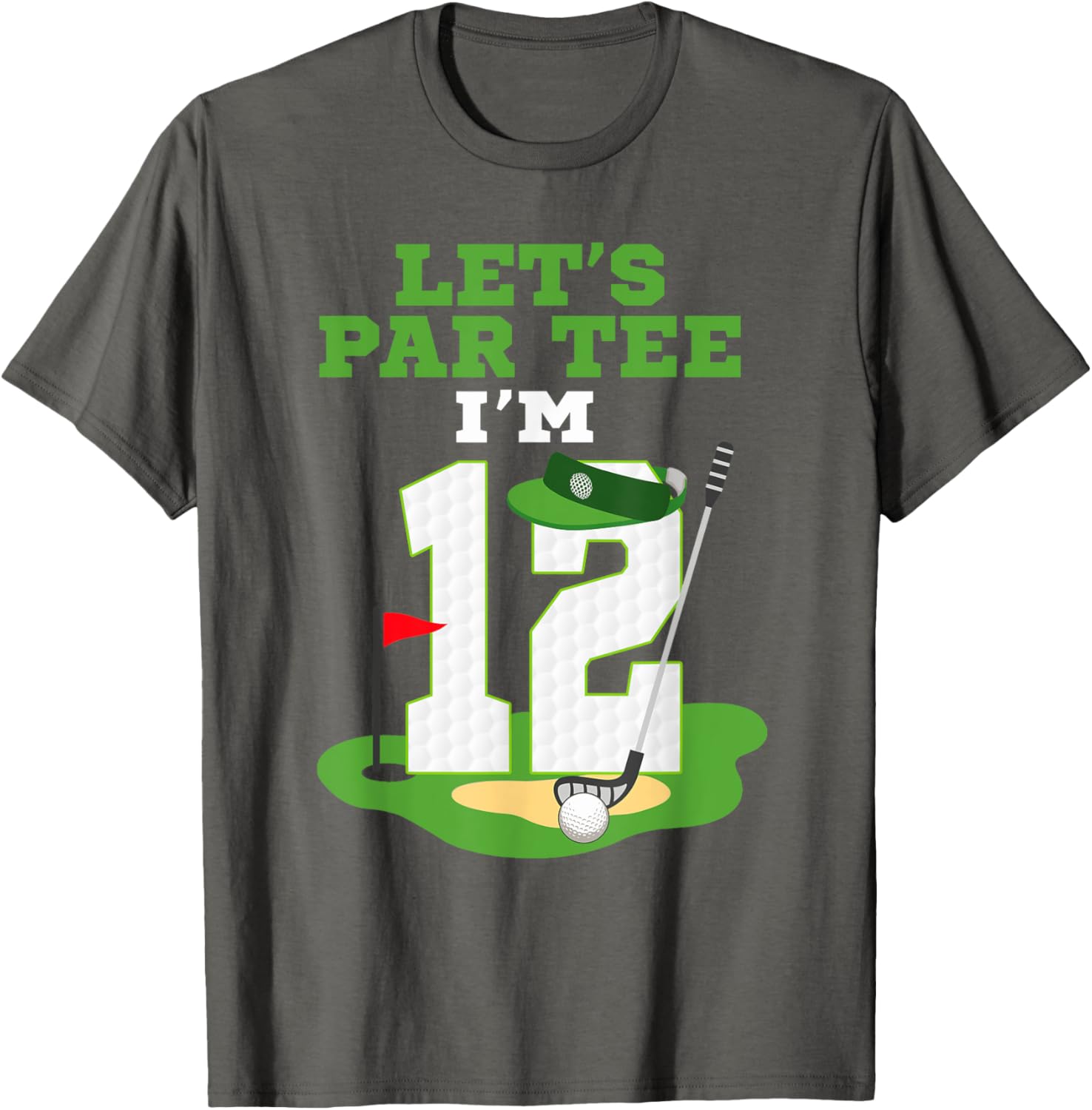 Let's Par Tee 12th Birthday Golf T-Shirt for Kids Fun Celebration - 5