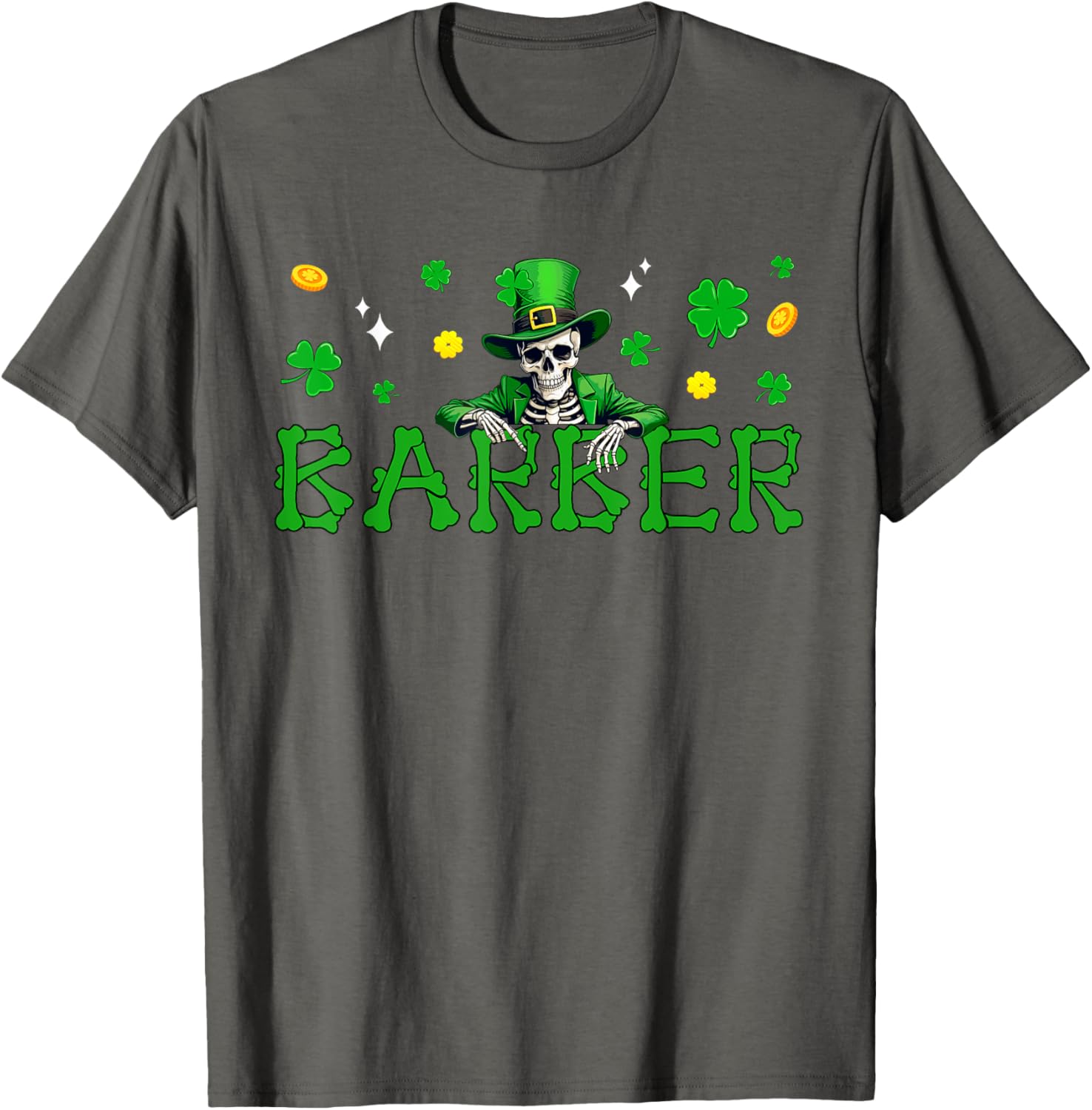 St. Patrick's Day Skeleton Shamrock T-Shirt for Irish Job Fans - 7