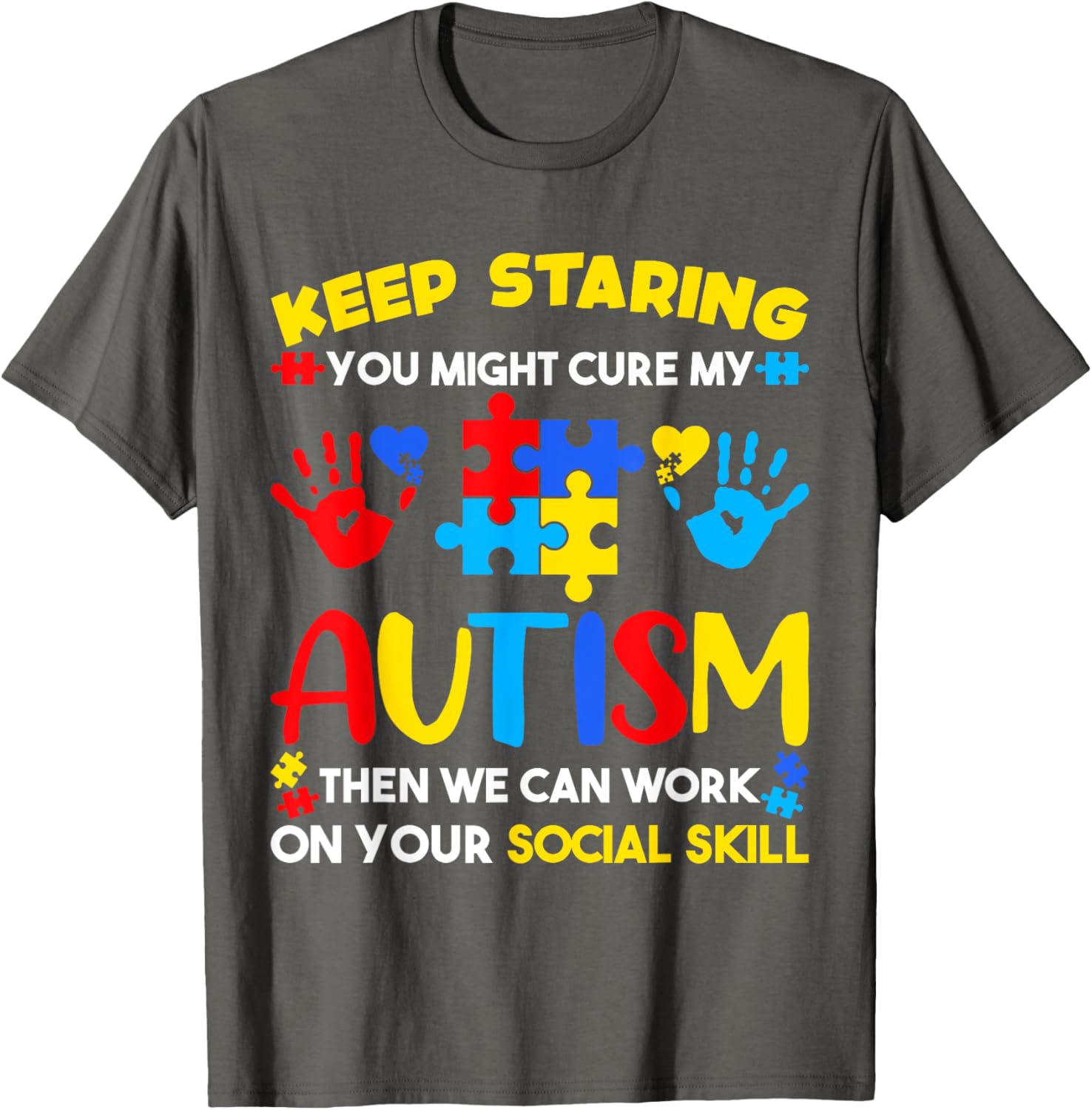 Keep Staring You Might Cure My Autism Awareness Kids T-Shirt for Positive Vibes - 6