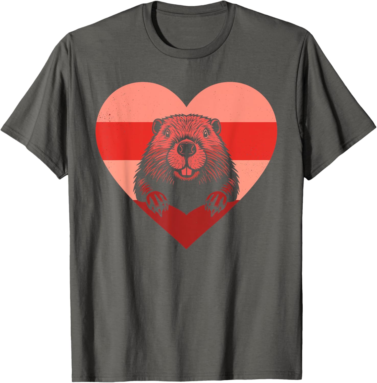 Retro Heart Beaver Vintage Valentine T-Shirt for Everyone - Fun Gift Idea - 12