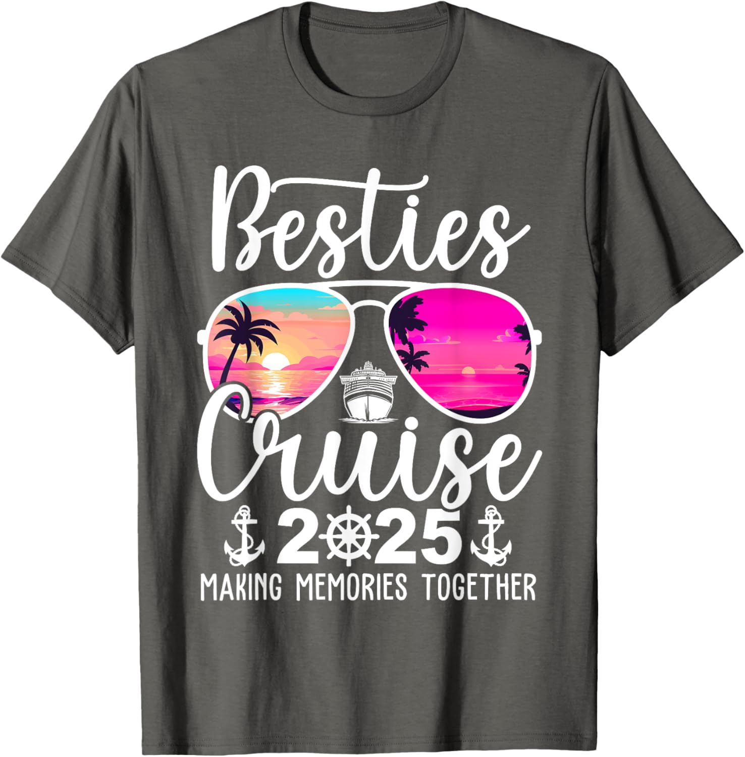 Besties Cruise 2025 Summer Vacation T-Shirt for Fun Travel Memories - 11