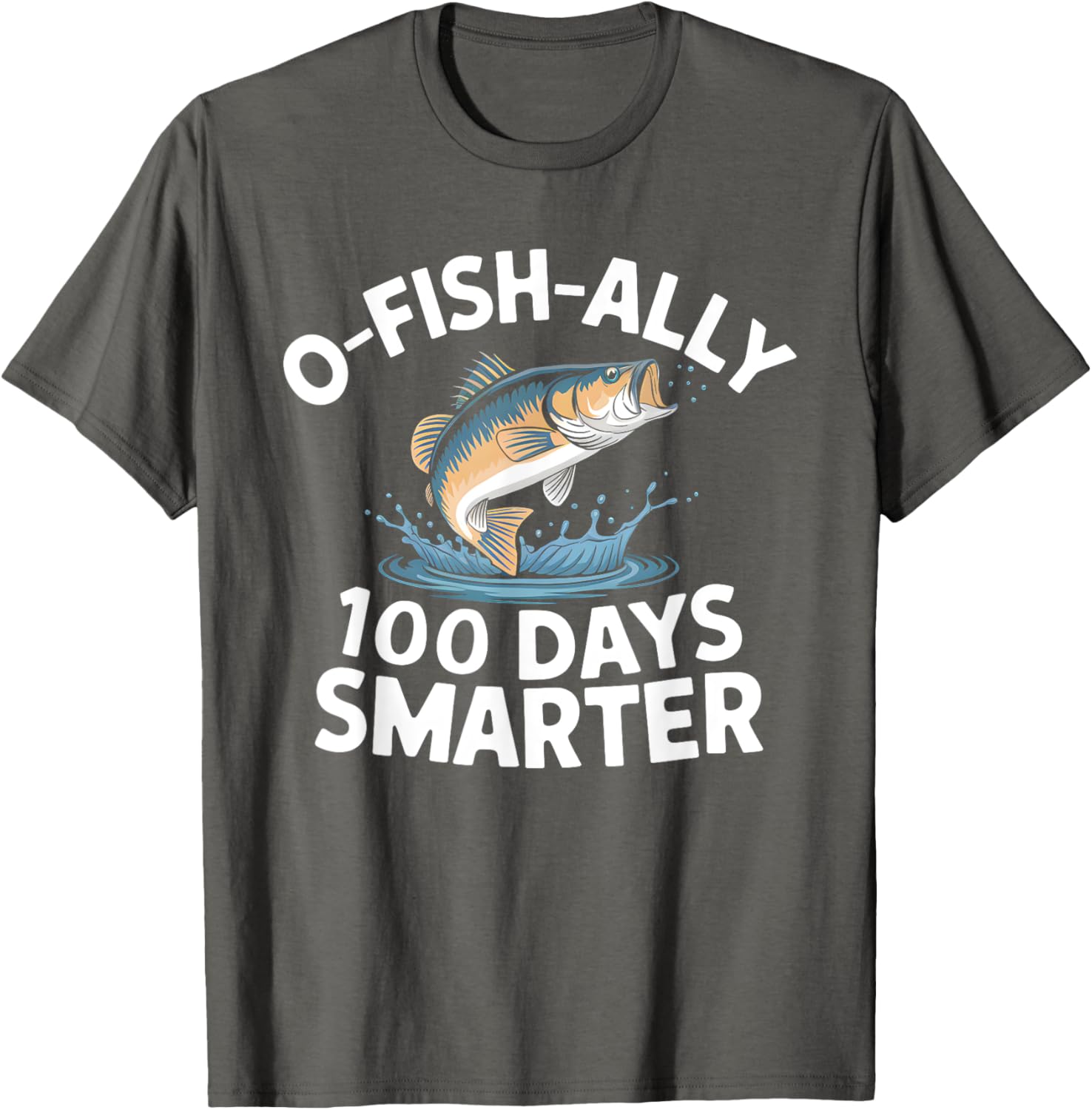 100 Days Smarter Kids Fishing T-Shirt for 100th Day of School Fun - 9