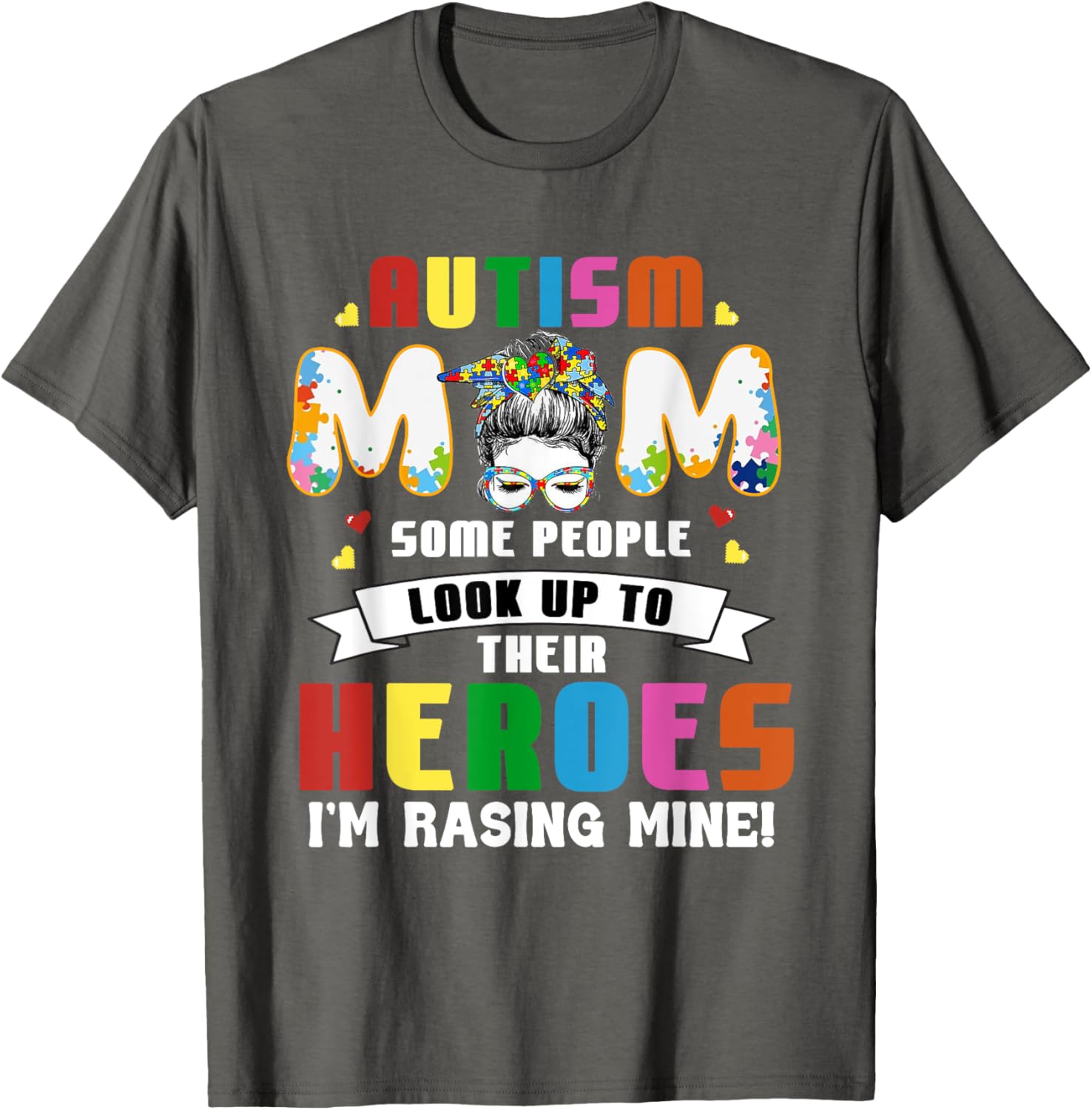 Autism Mom Raising a Hero T-Shirt for Supportive Mothers - 4