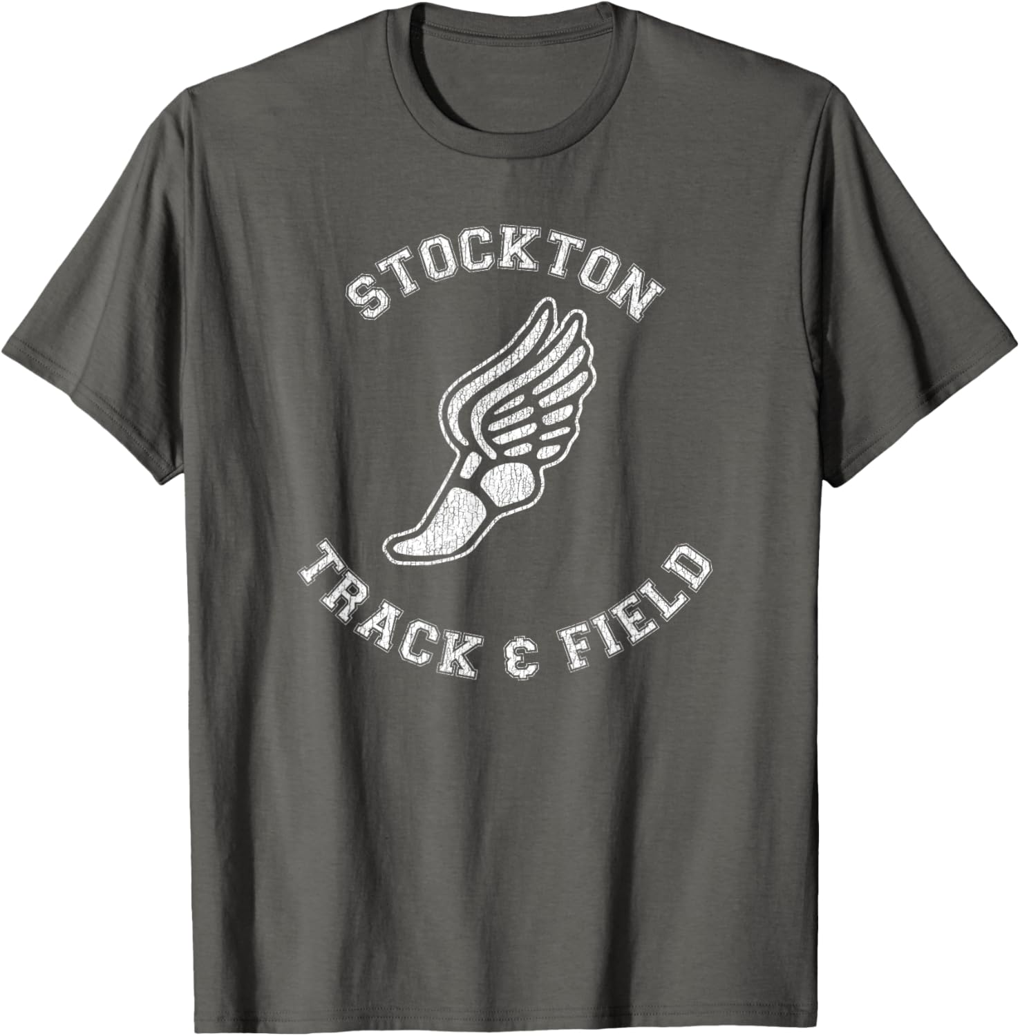 Stockton Track & Field Retro 80s Distressed T-Shirt for Casual Style - 20