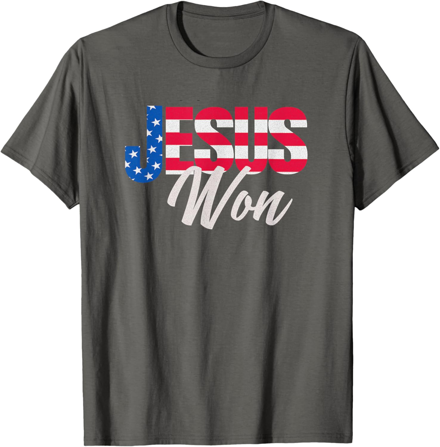 Patriotic Christian T-Shirt Jesus Won Design for Faith and Freedom Fans - 2