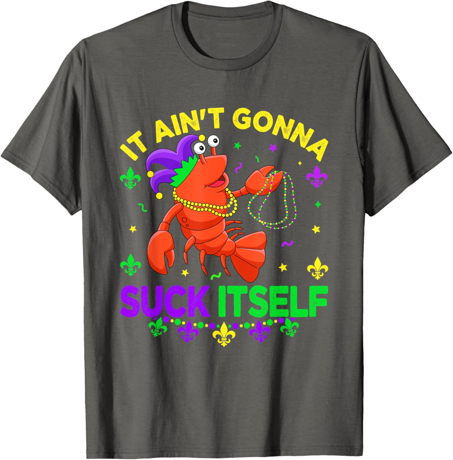 Fun Crawfish Jester Beads Mardi Gras T-Shirt for Festive Celebrations - 21