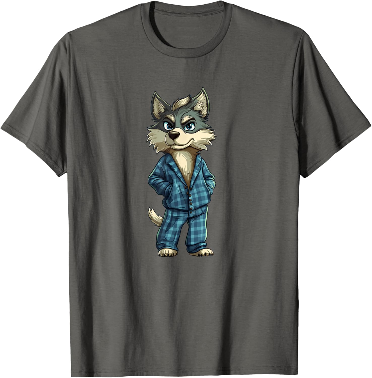 Funny Dreamy Wolf Pajama T-Shirt for Sleepy Boys and Girls - 7