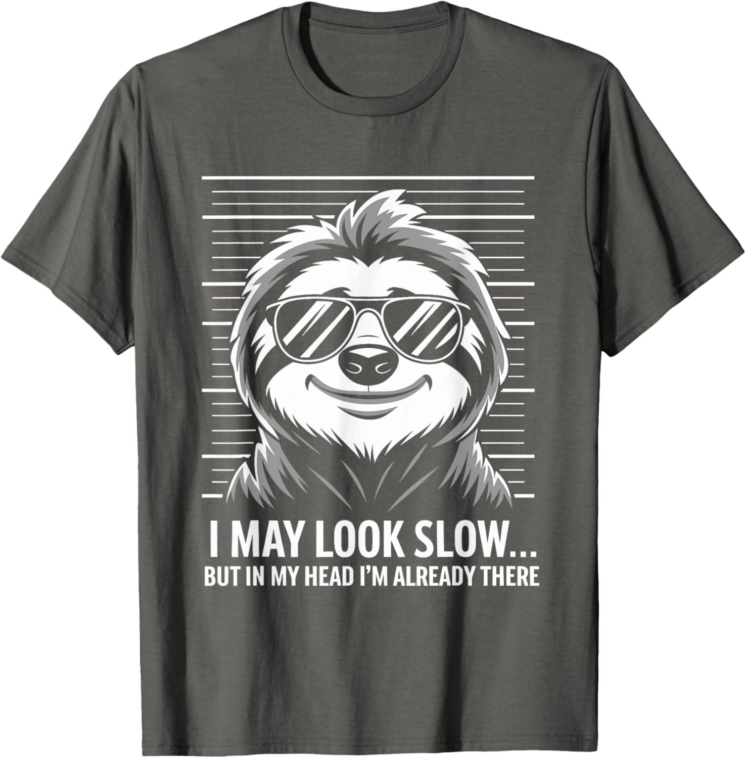 Funny Sloth T-Shirt I May Look Calm but in My Head Humor Apparel - 2