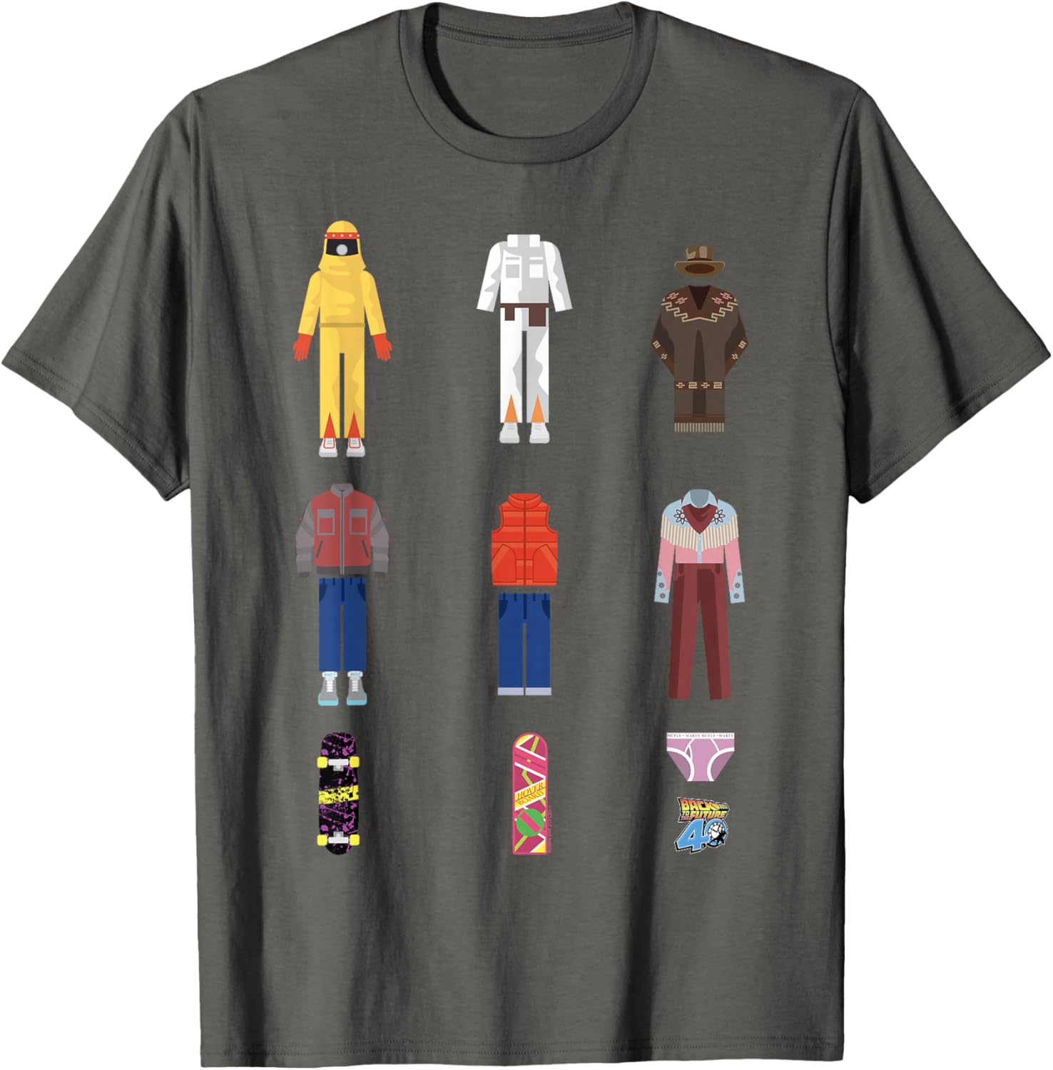 Back to the Future 40th Anniversary Iconic Outfits T-Shirt for Fans - 2