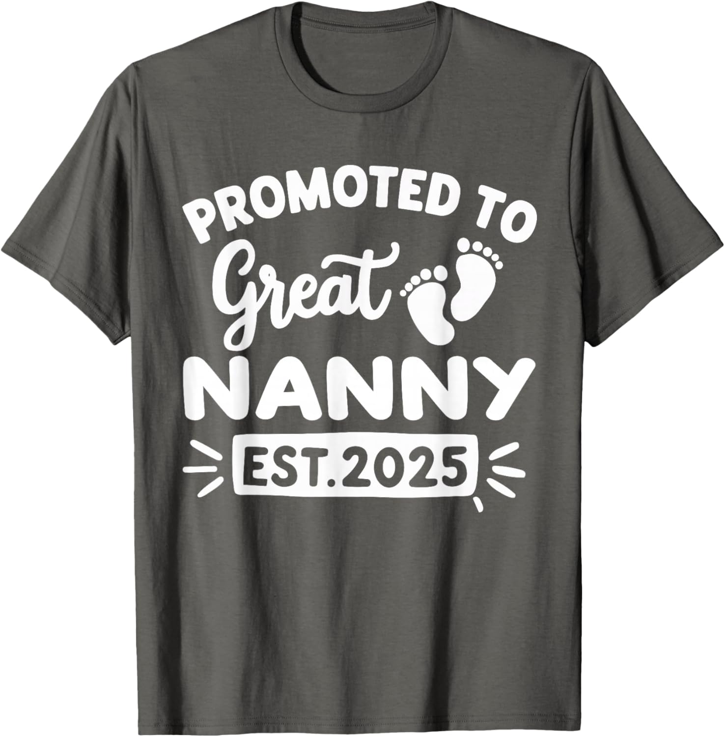 Promoted to Great Nanny Est 2025 T-Shirt for Proud Grandparents - 4