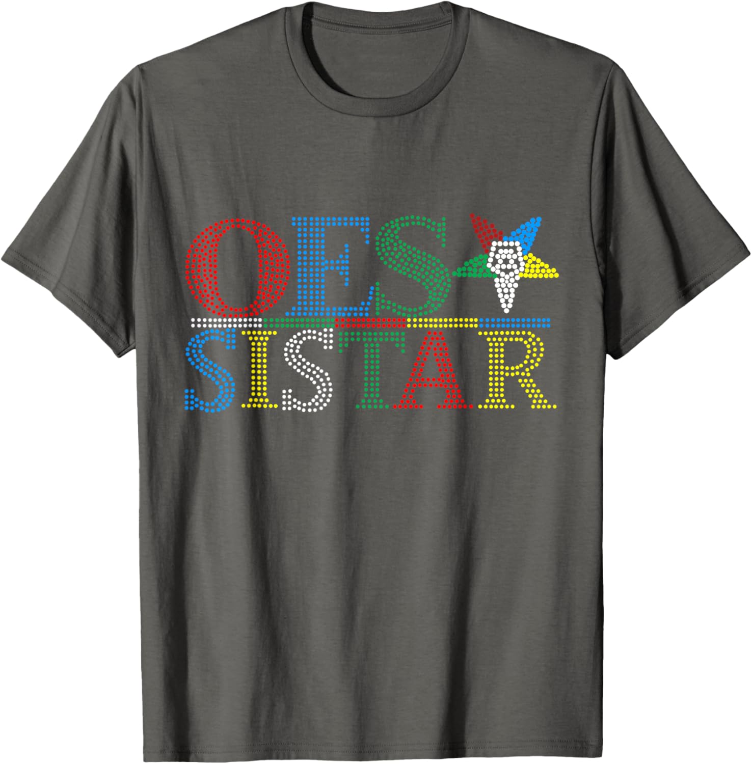 OES Sistar Dot Print Design Order of the Eastern Star Sisters T-Shirt - 12