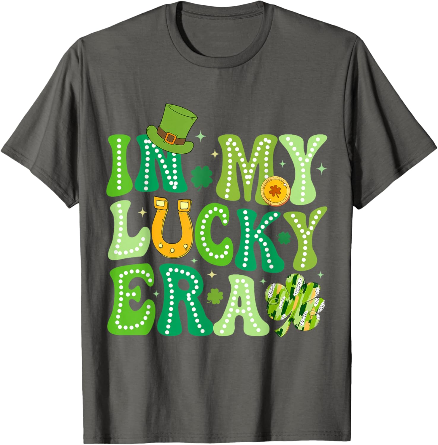 Groovy St Patricks Day Shamrock Lucky Charm T-Shirt for Fun Celebrations - 17