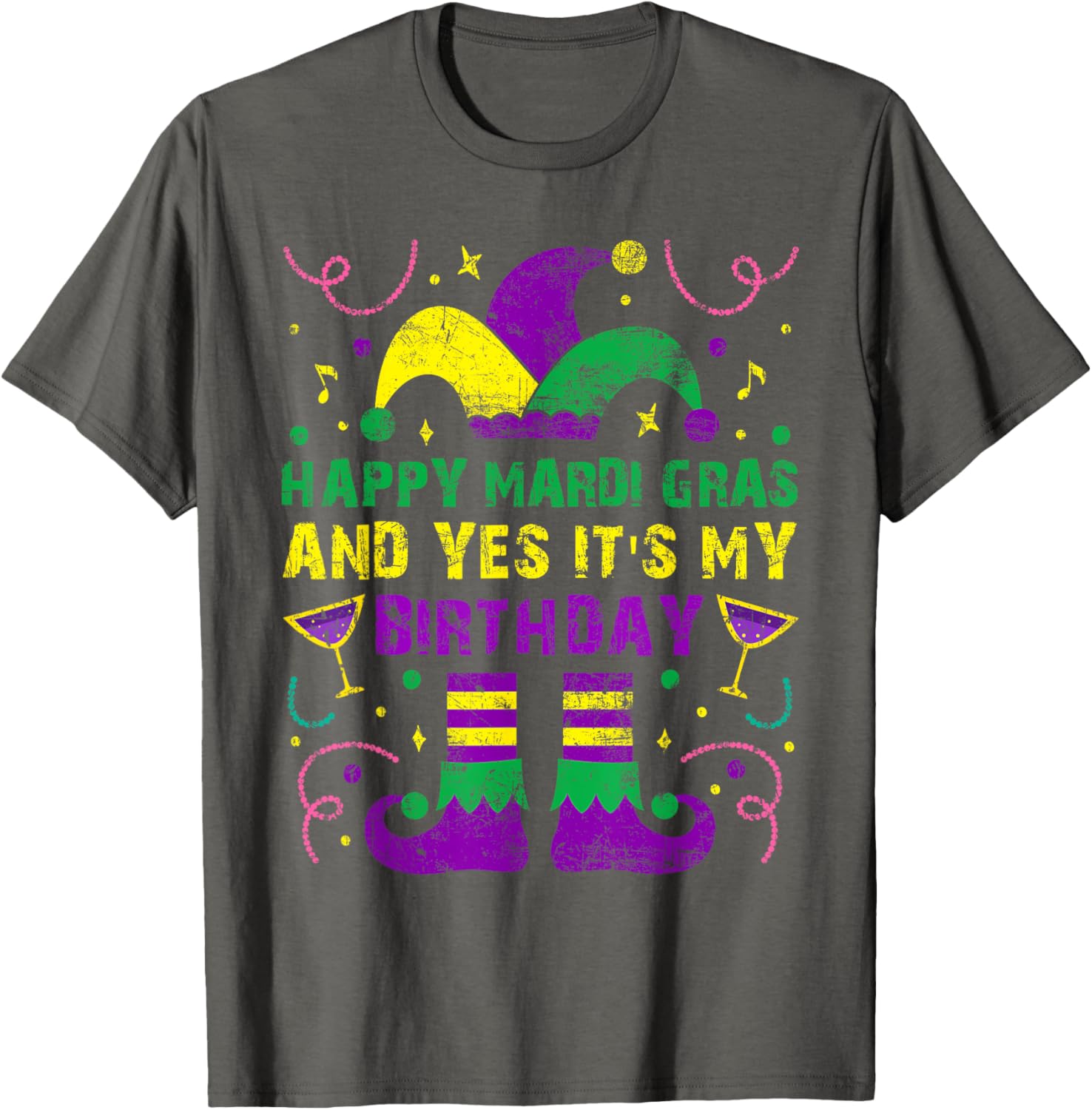 Happy Mardi Gras Birthday T-Shirt for Men Women Kids Party Fun - 6