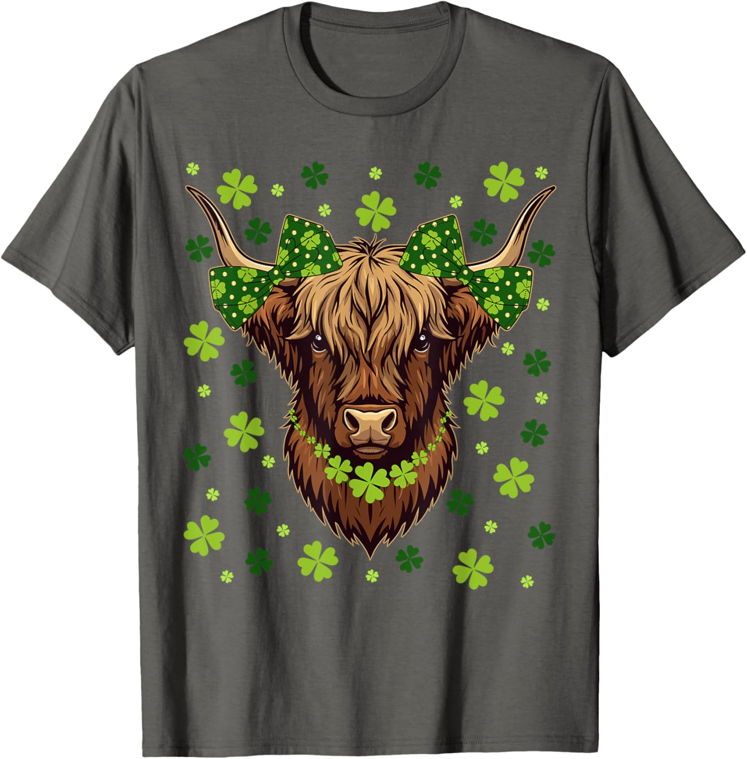 Highland Cow Shamrock T-Shirt for St Patricks Day Celebrations - 13